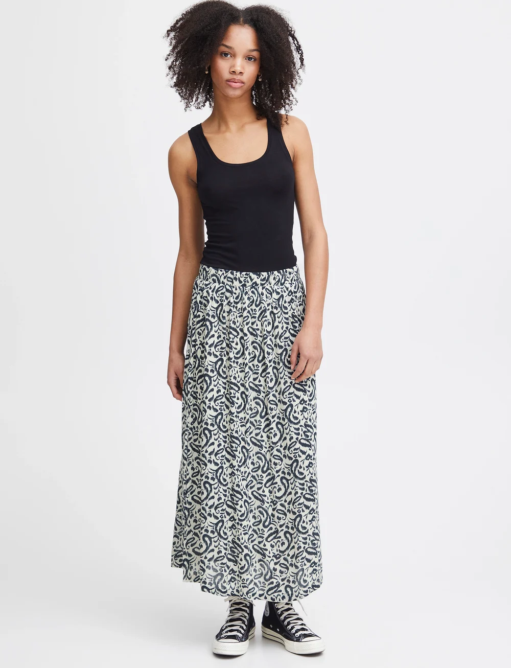 ICHI Ihmarrakech Aop Sk8 Jupes midi Boozt