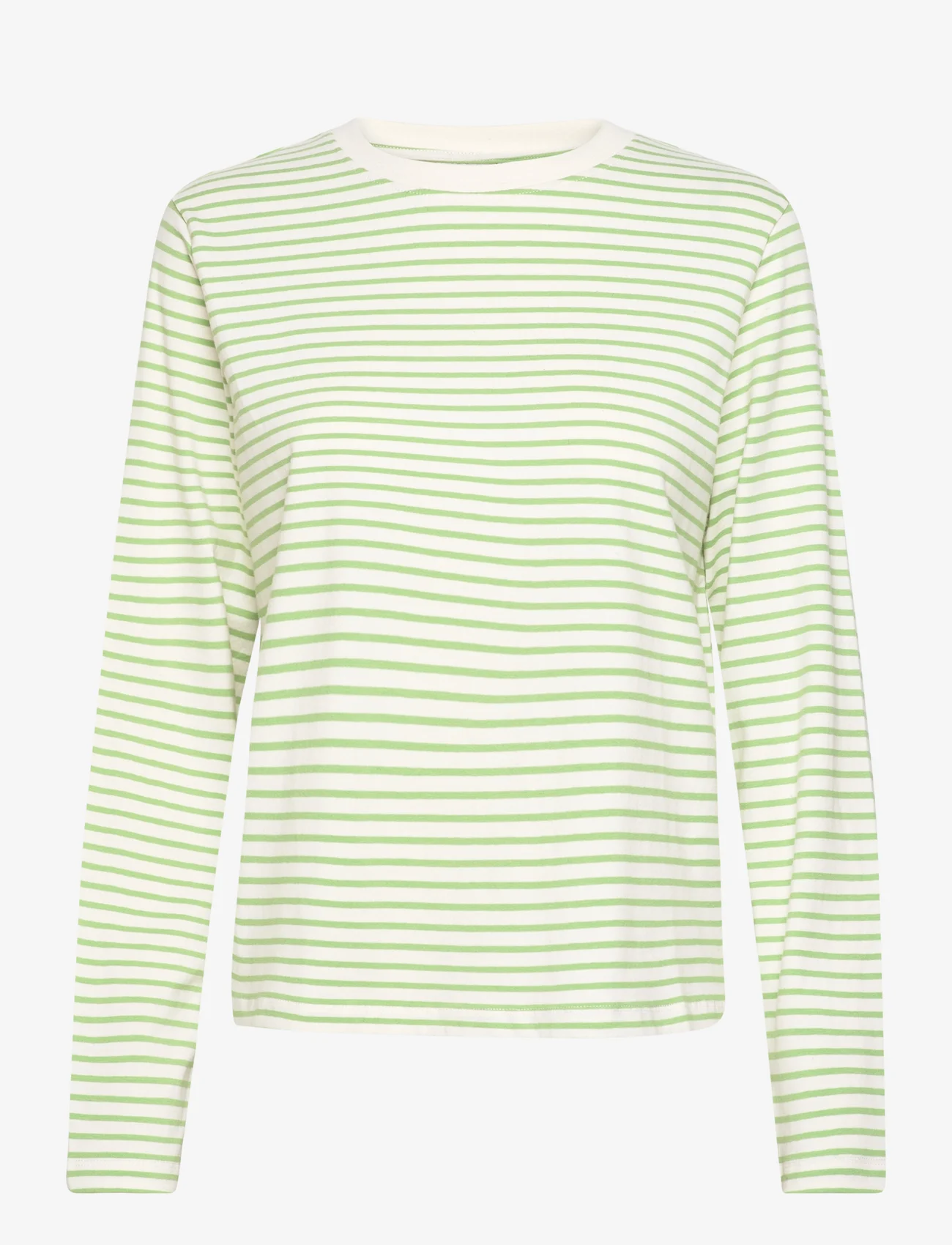 ICHI - IHMIRA LS2 - long-sleeved shirts - green tea stripe - 1