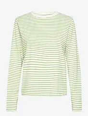 ICHI - IHMIRA LS2 - long-sleeved shirts - green tea stripe - 0