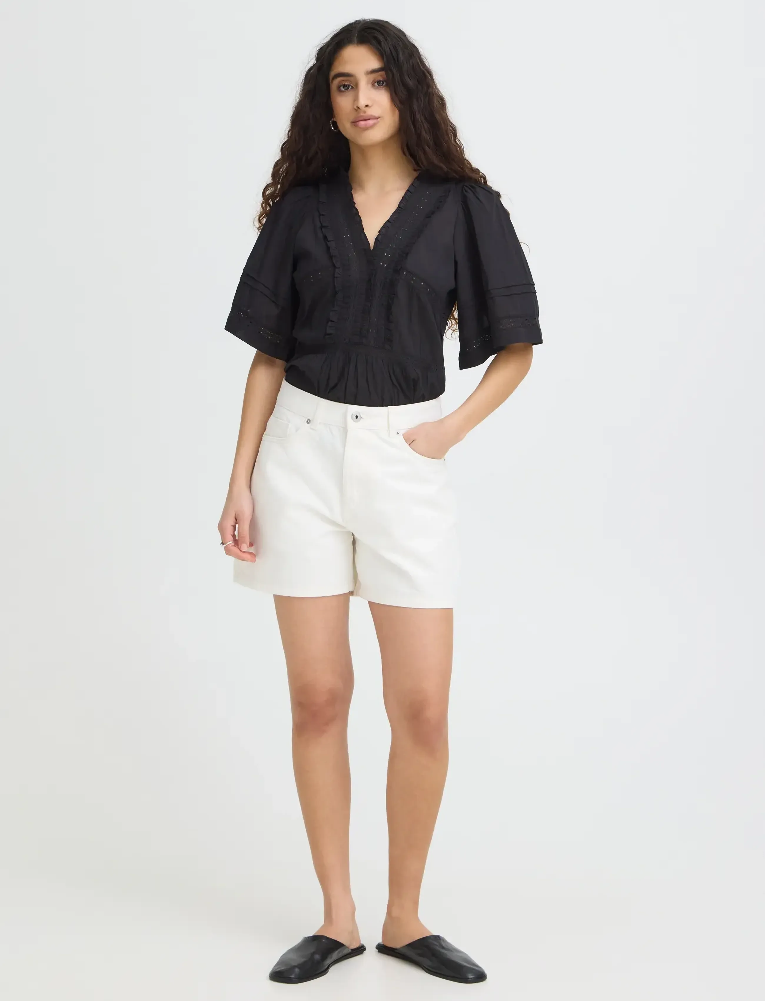 ICHI - IHAVENY SHO - jeansshorts - denim blanc de blanc 114800 - 4