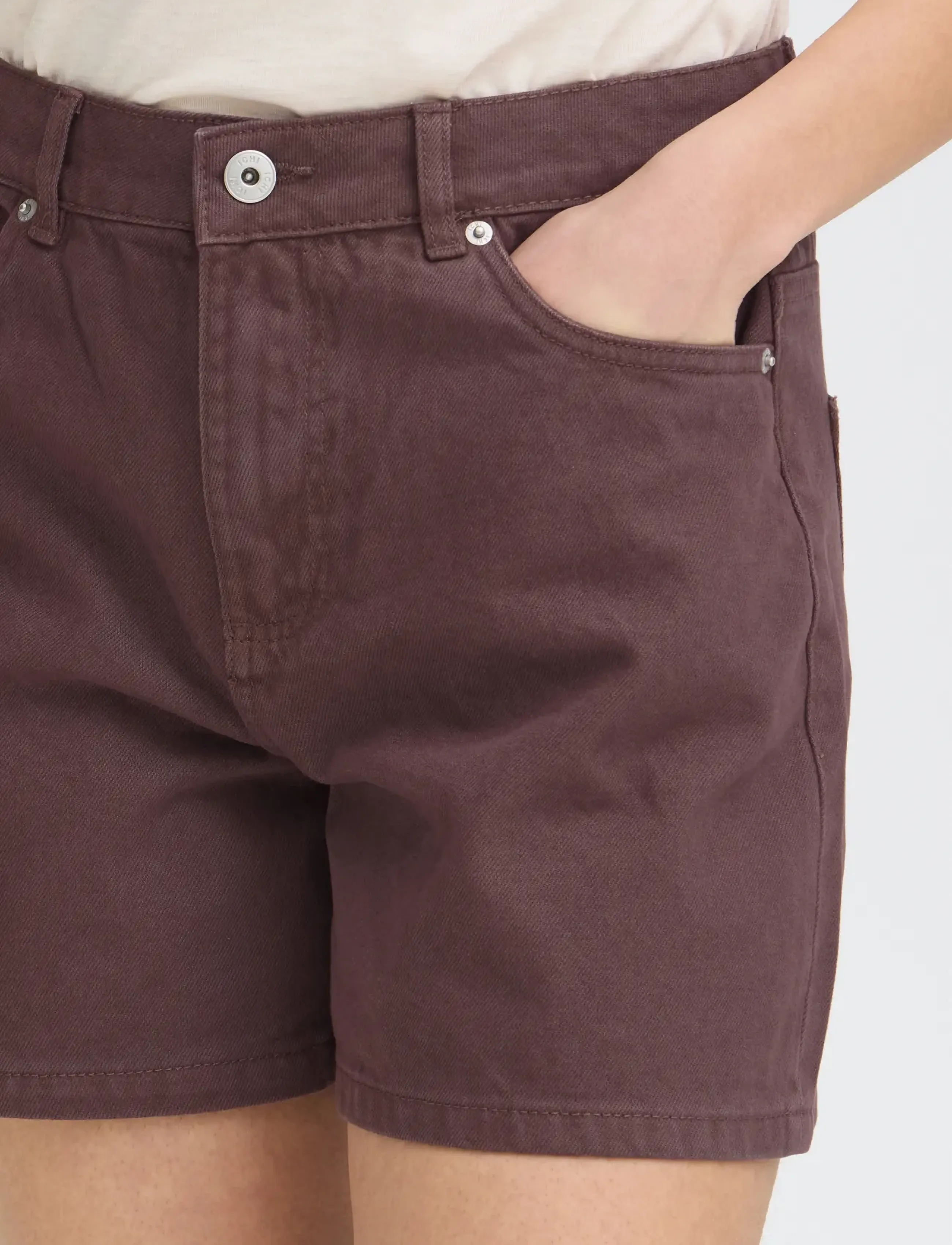 ICHI Ihaveny Sho, Kvinder, Højtaljede Shorts, Brun, Str: 38