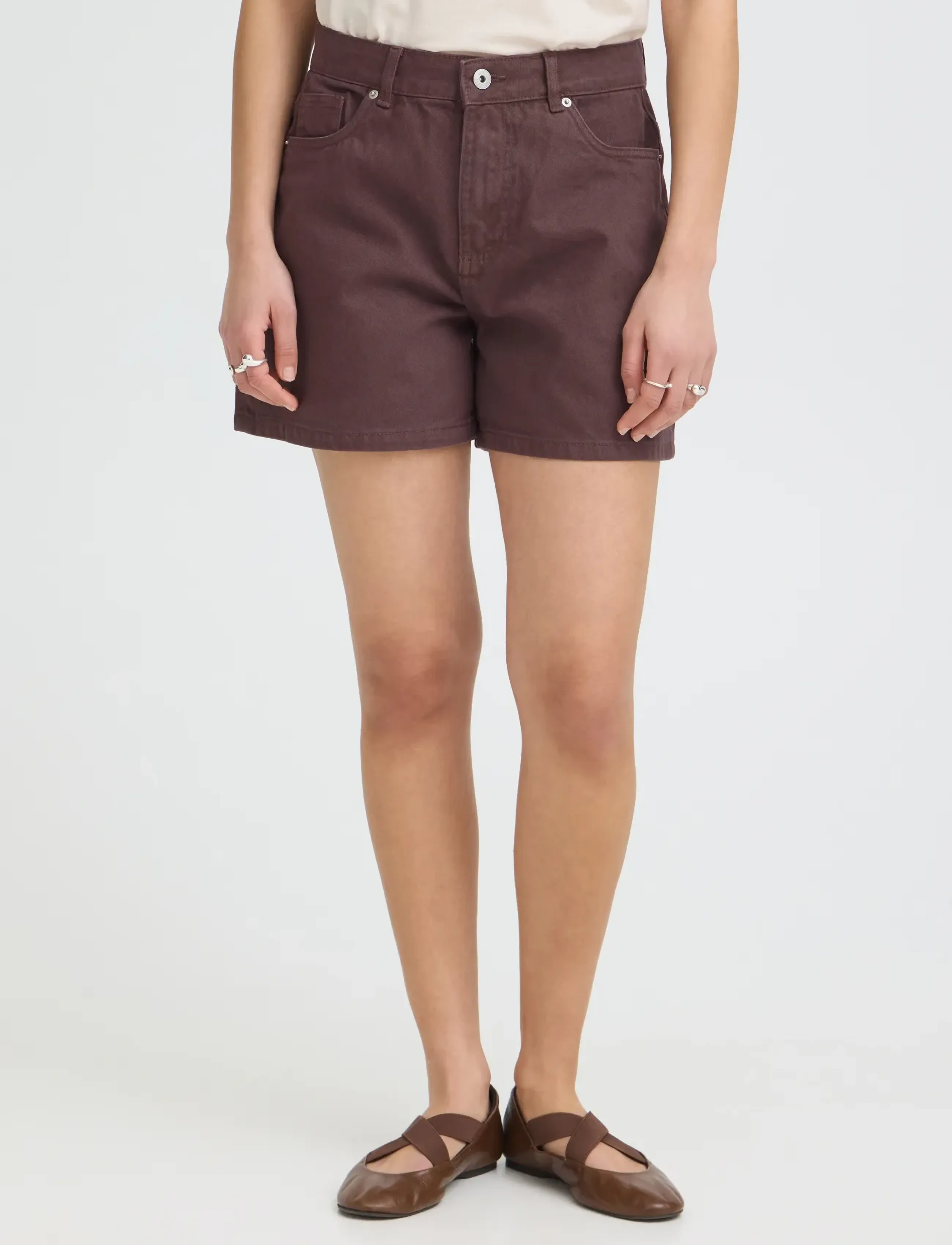 ICHI - IHAVENY SHO - short en jeans - chicory coffee melange - 5