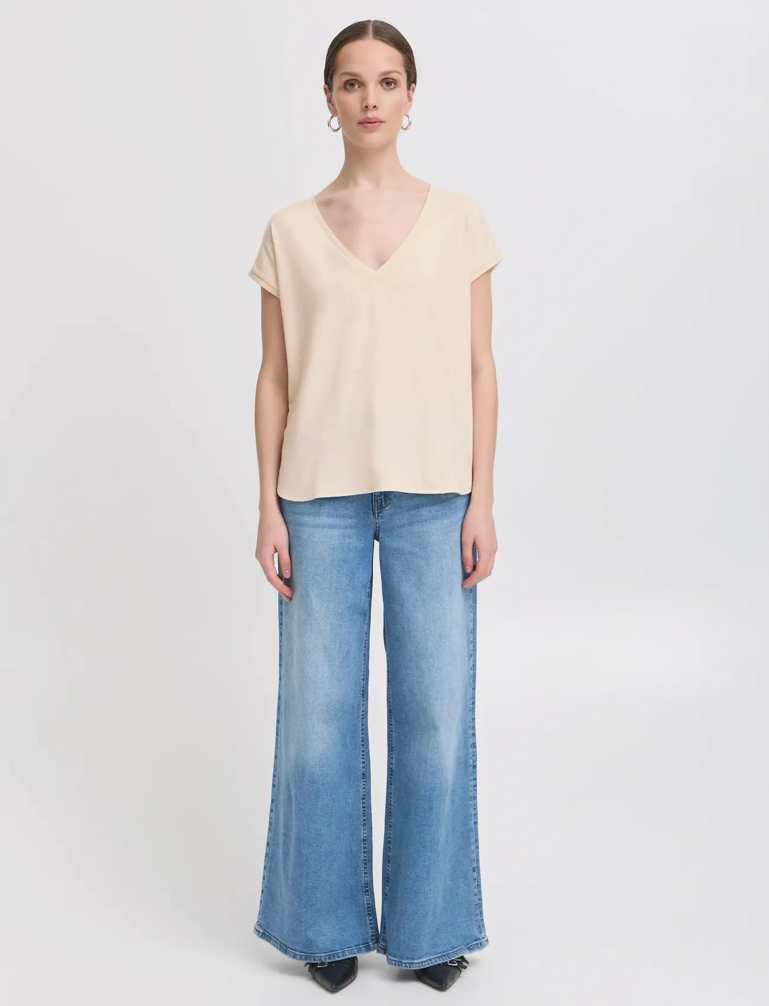 ICHI IHREBEL SS12 - T-särgid - TAPIOCA / cream