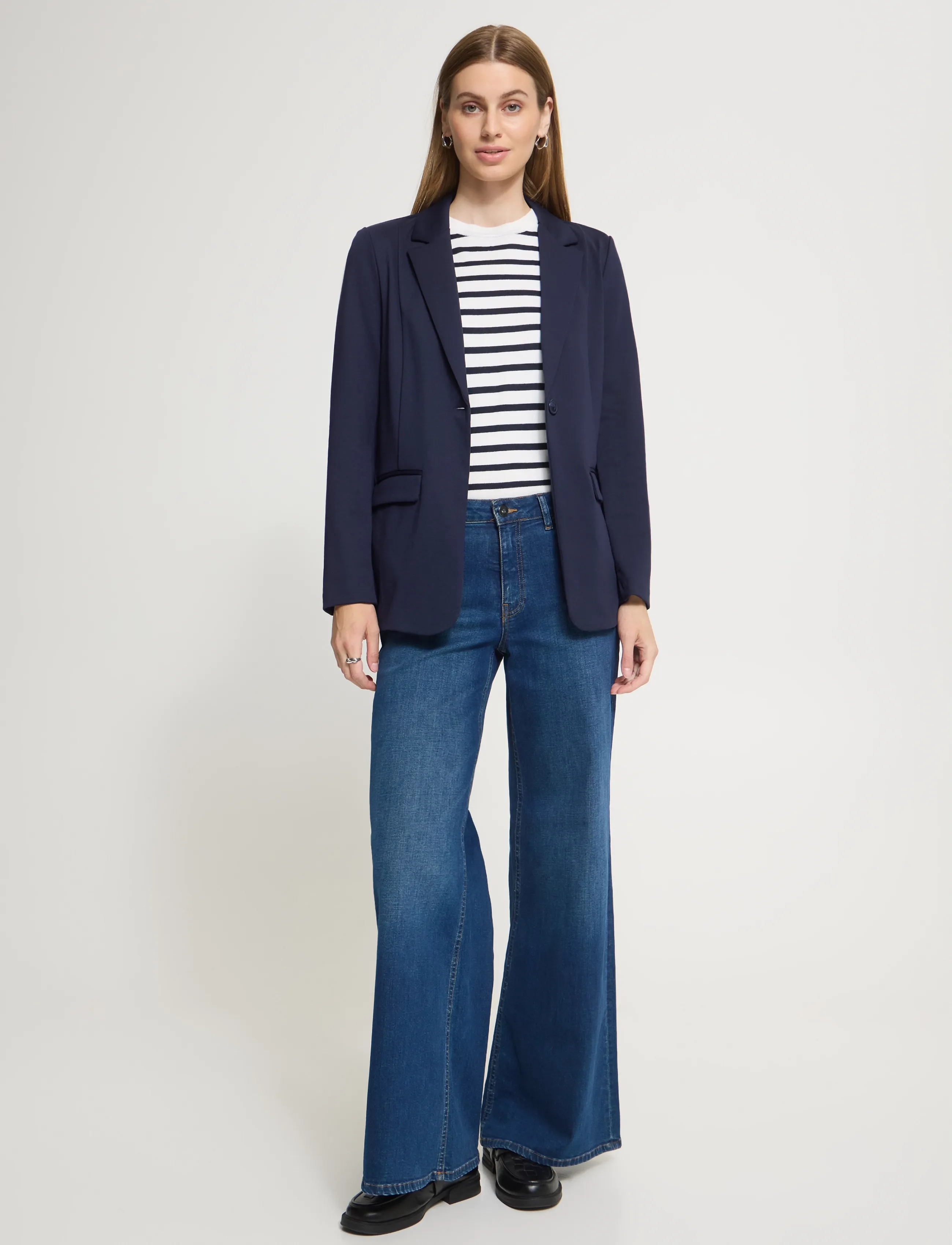 ICHI Ihkate Sus Long Bl4, XXL, Navy, Blazere > Enkeltradede Blazere, Dame