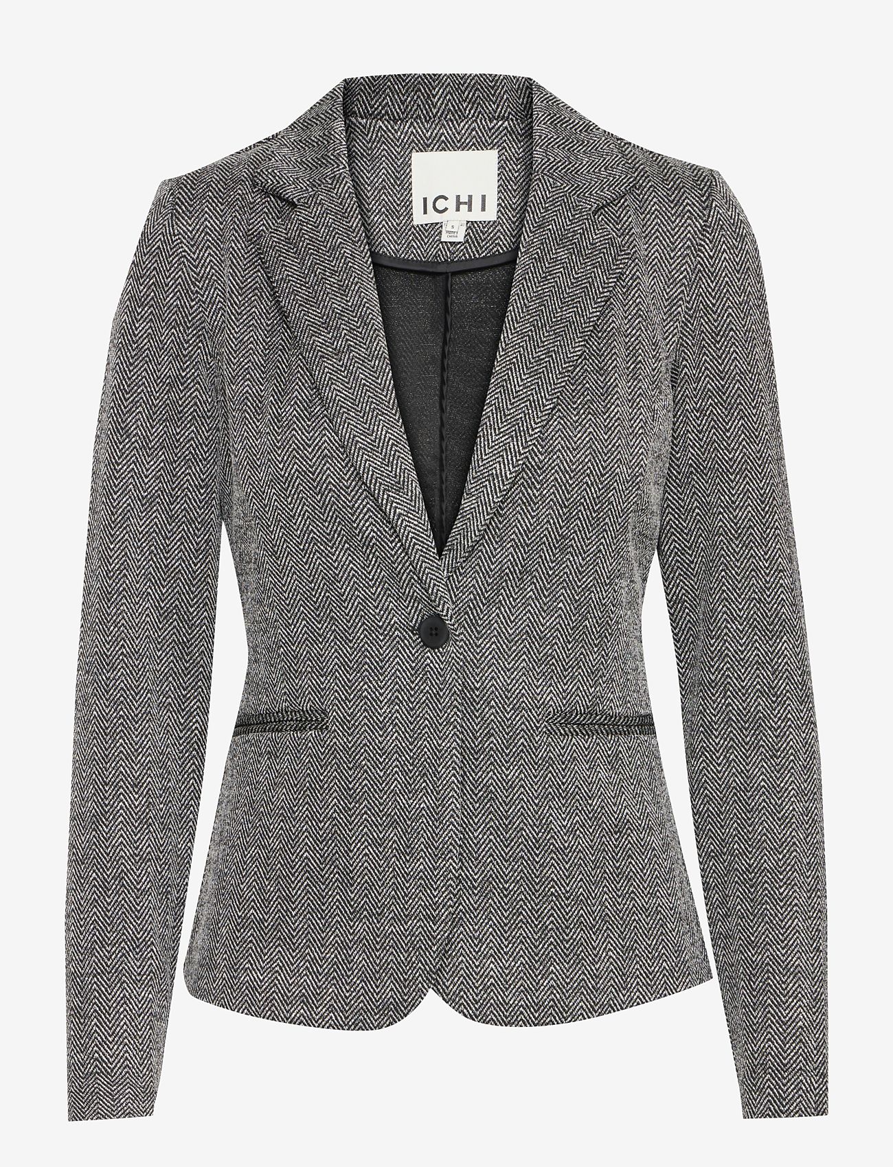ICHI - IHKATE JACQUARD BL4 - single breasted blazers - black/white herringbone - 1