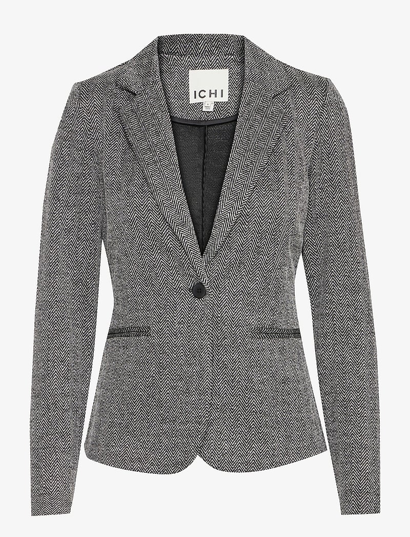 ICHI - IHKATE JACQUARD BL4 - einreihige blazer - black/white herringbone - 1