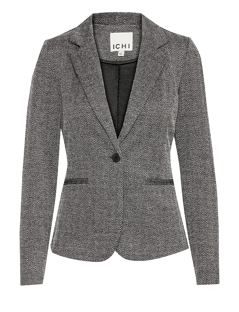 ICHI - IHKATE JACQUARD BL4 - einreihige blazer - black/white herringbone - 1