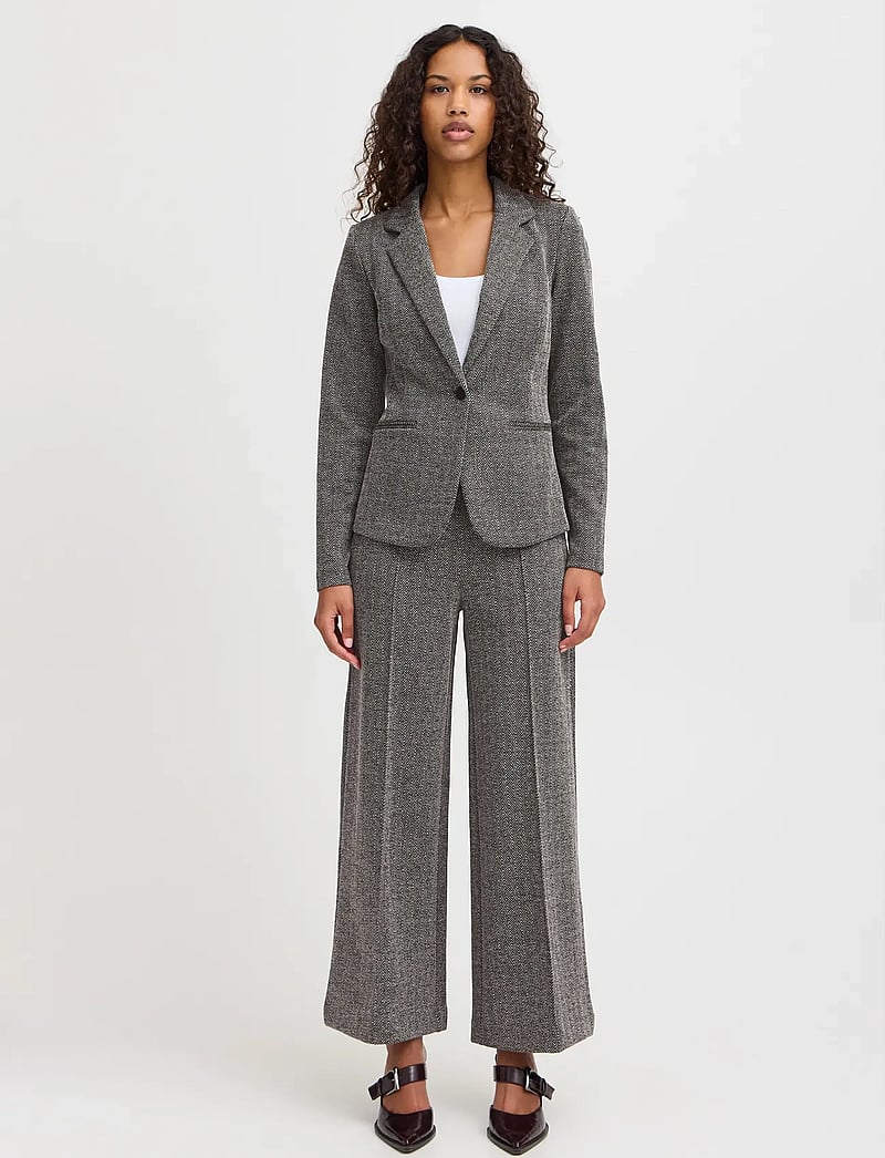 ICHI - IHKATE JACQUARD BL4 - einreihige blazer - black/white herringbone - 0