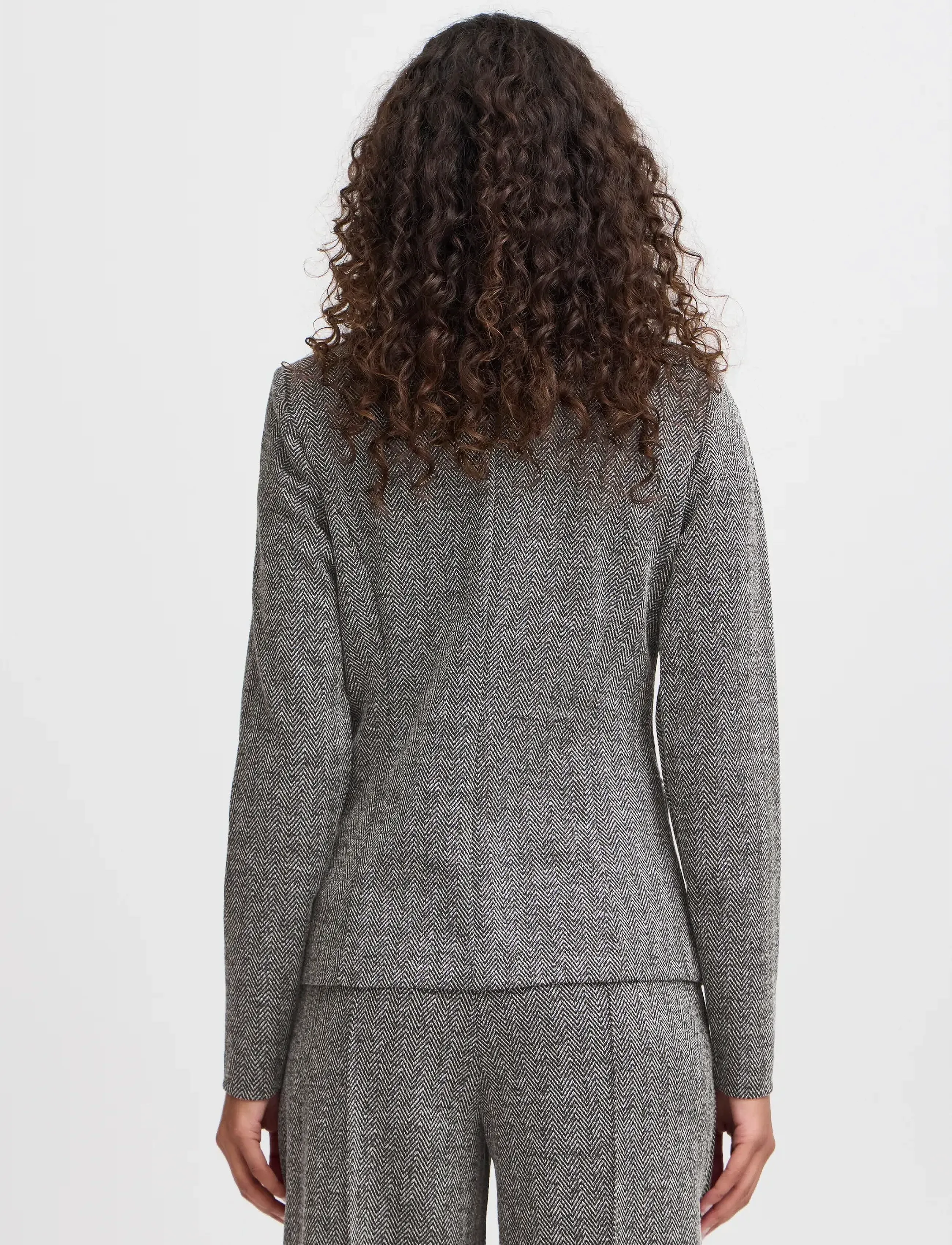 ICHI - IHKATE JACQUARD BL4 - blazers met één knopenrij - black/white herringbone - 3