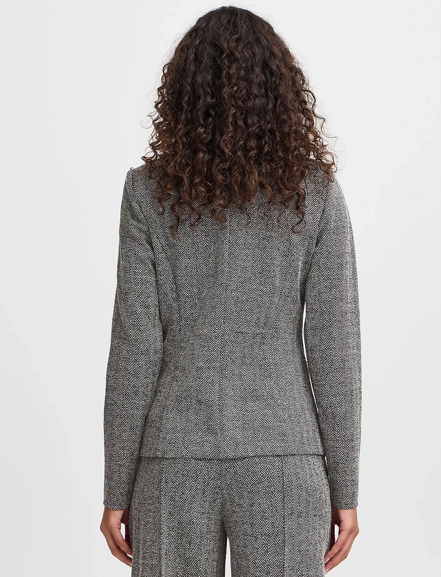 ICHI - IHKATE JACQUARD BL4 - blazers met één knopenrij - black/white herringbone - 3