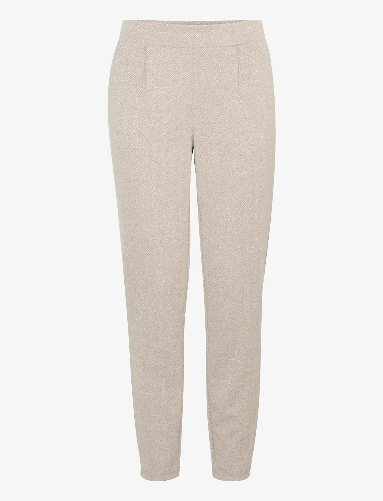 ICHI - IHKATE JACQUARD PA8 - pidulikud püksid - fungi/almond milk herringbone - 1