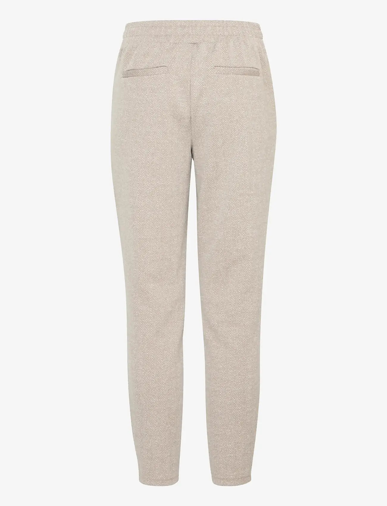 ICHI - IHKATE JACQUARD PA8 - pidulikud püksid - fungi/almond milk herringbone - 2