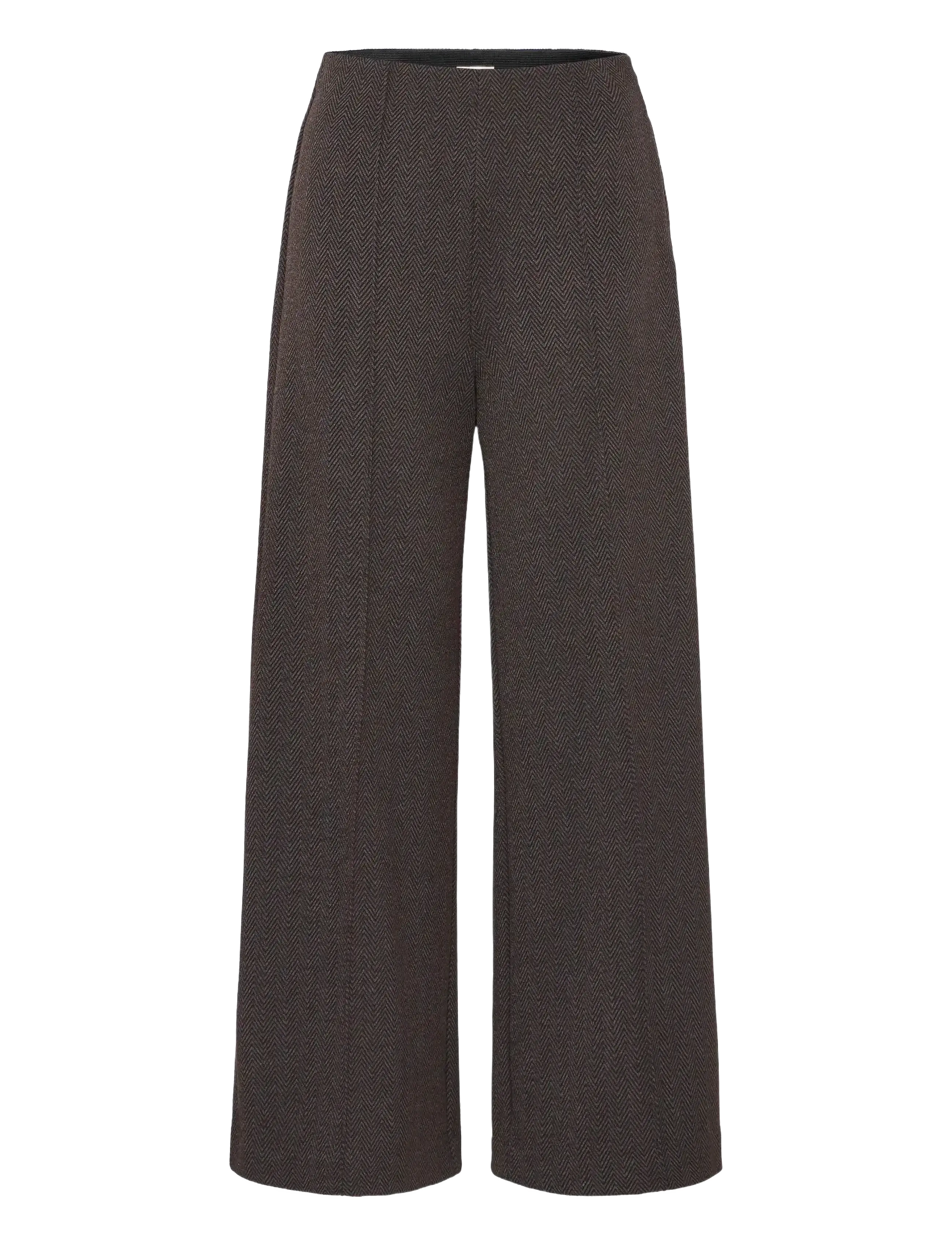 ICHI IHKATE JACQUARD PA9 - Bukser - BLACK BROWN HERRINGBONE / brown