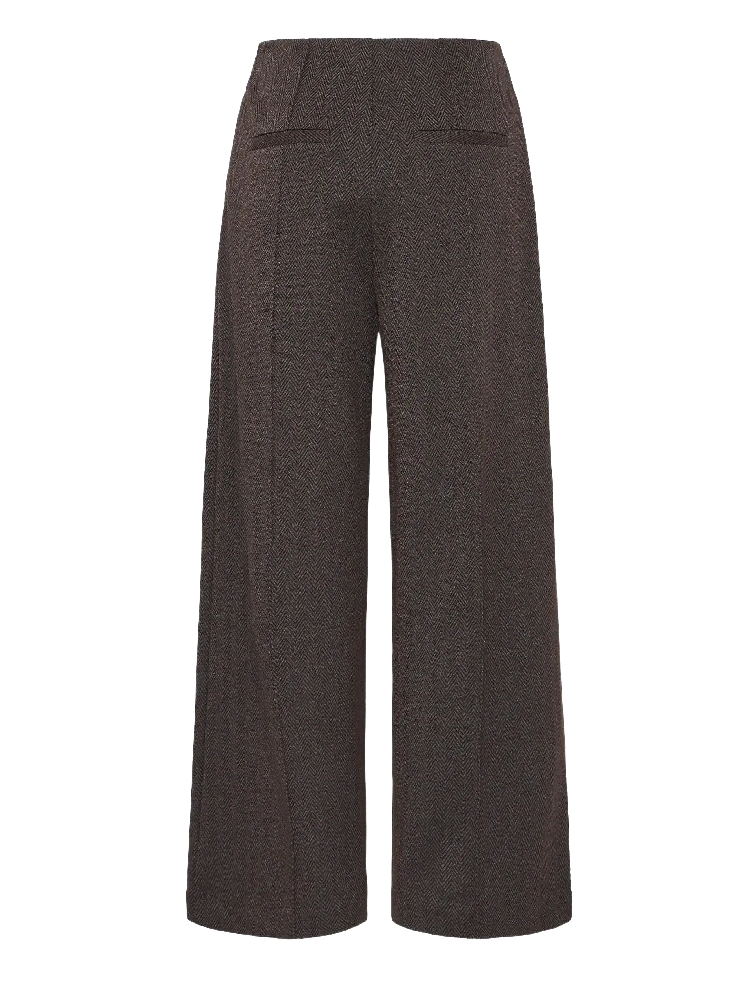 ICHI - IHKATE JACQUARD PA9 - hosen mit weitem bein - black brown herringbone - 2