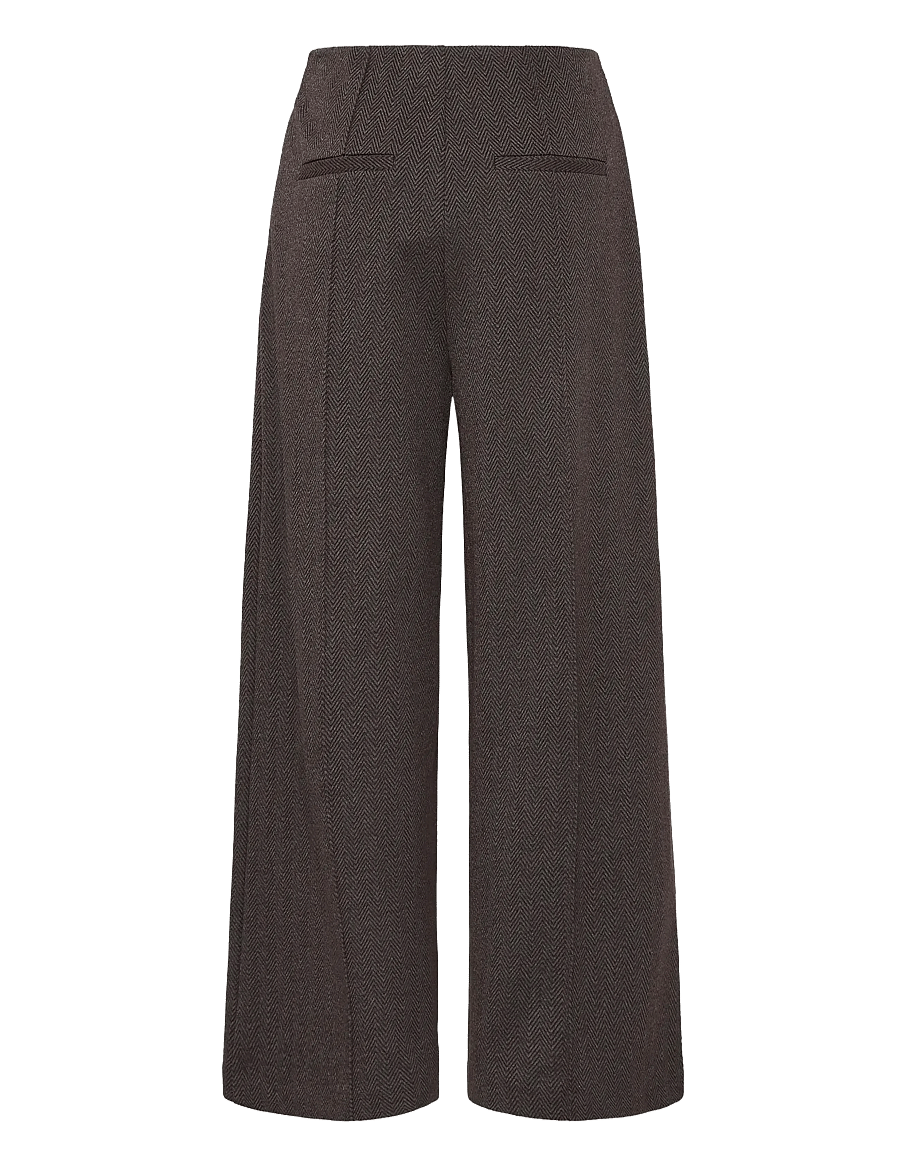ICHI - IHKATE JACQUARD PA9 - hosen mit weitem bein - black brown herringbone - 2