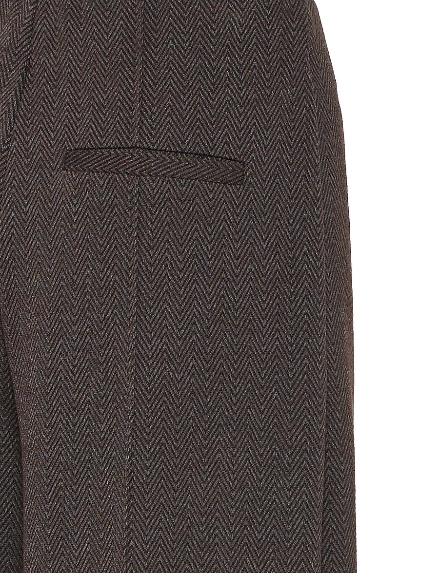 ICHI - IHKATE JACQUARD PA9 - hosen mit weitem bein - black brown herringbone - 5