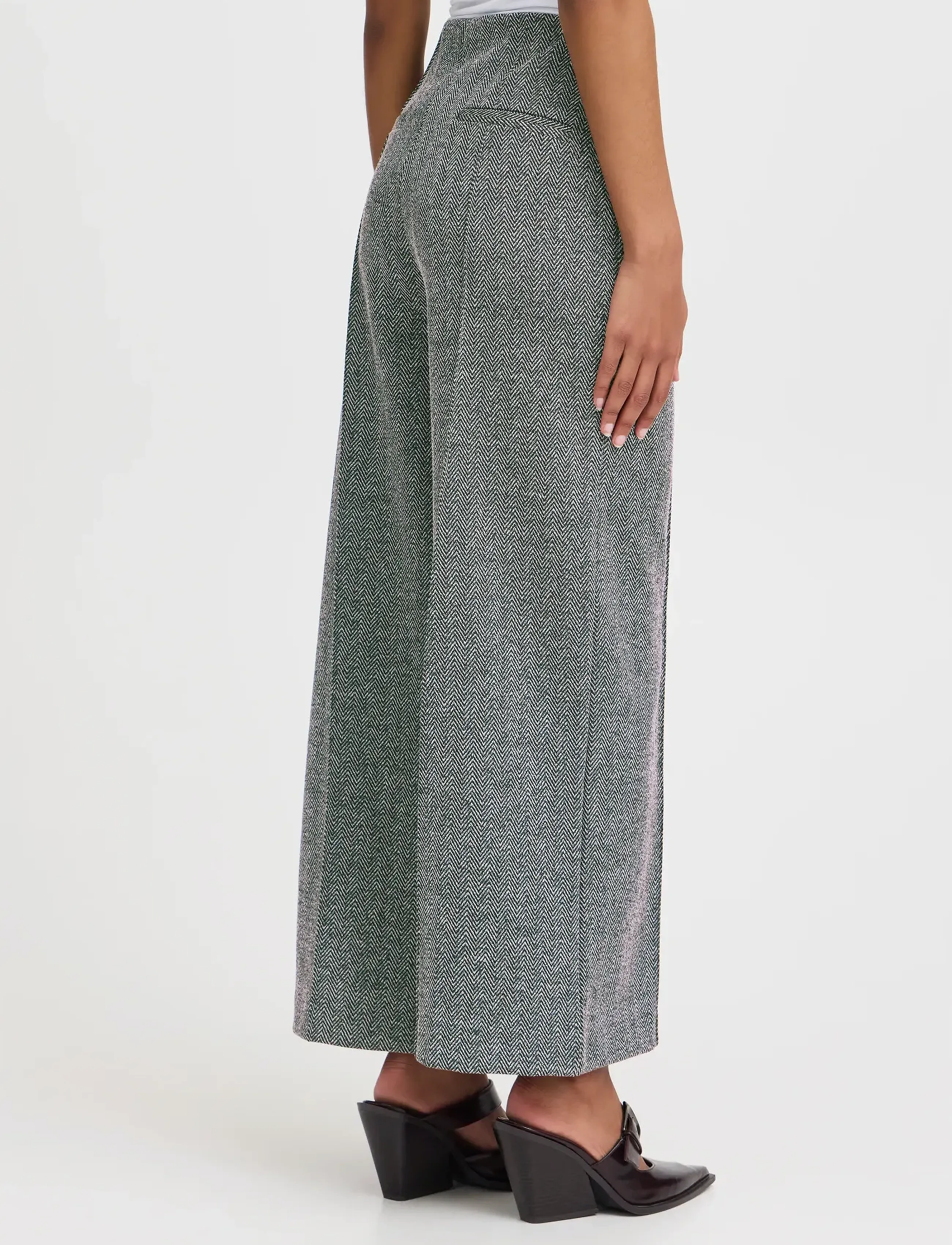 ICHI - IHKATE JACQUARD PA9 - festtøj til outletpriser - black/white herringbone - 3