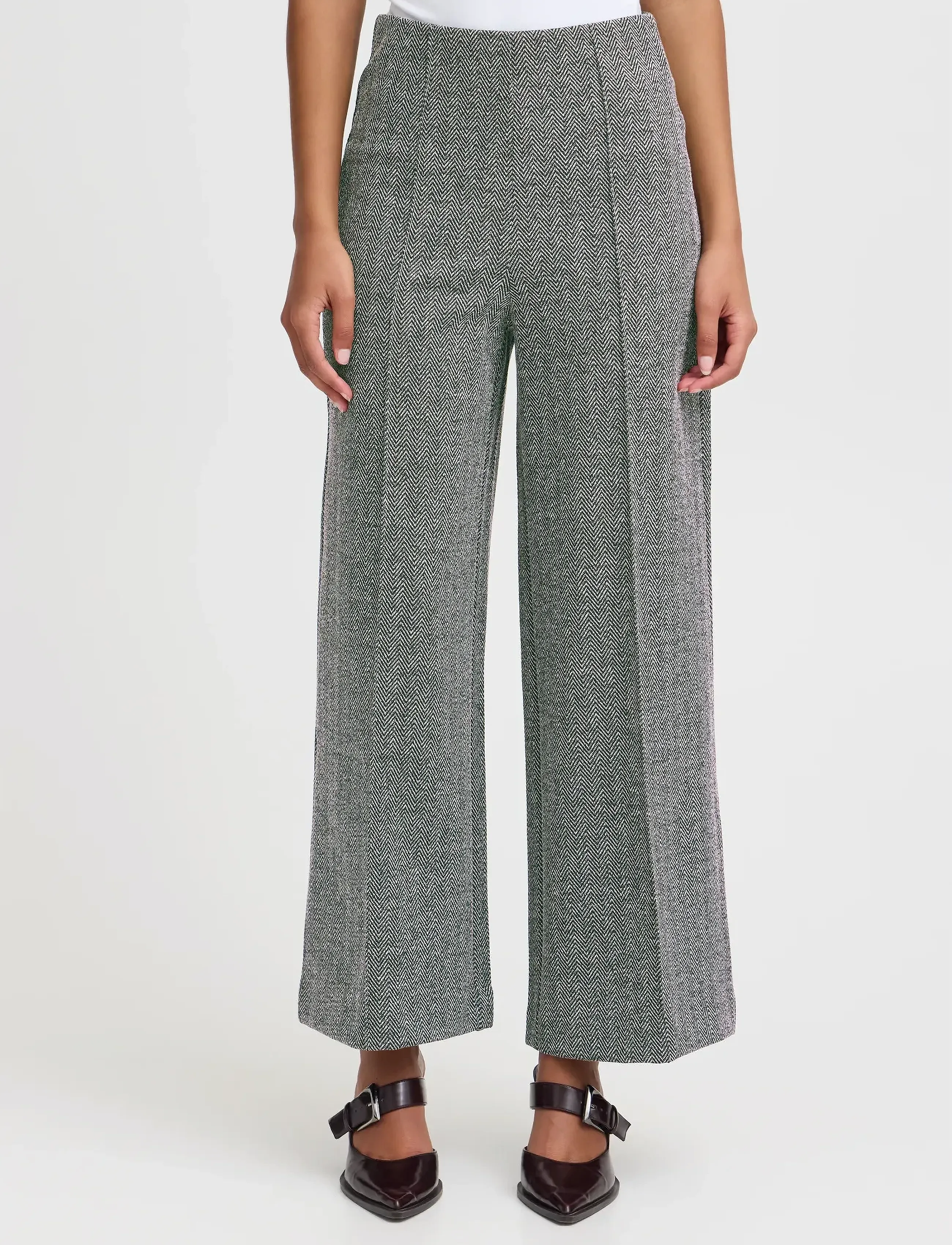 ICHI - IHKATE JACQUARD PA9 - festtøj til outletpriser - black/white herringbone - 4