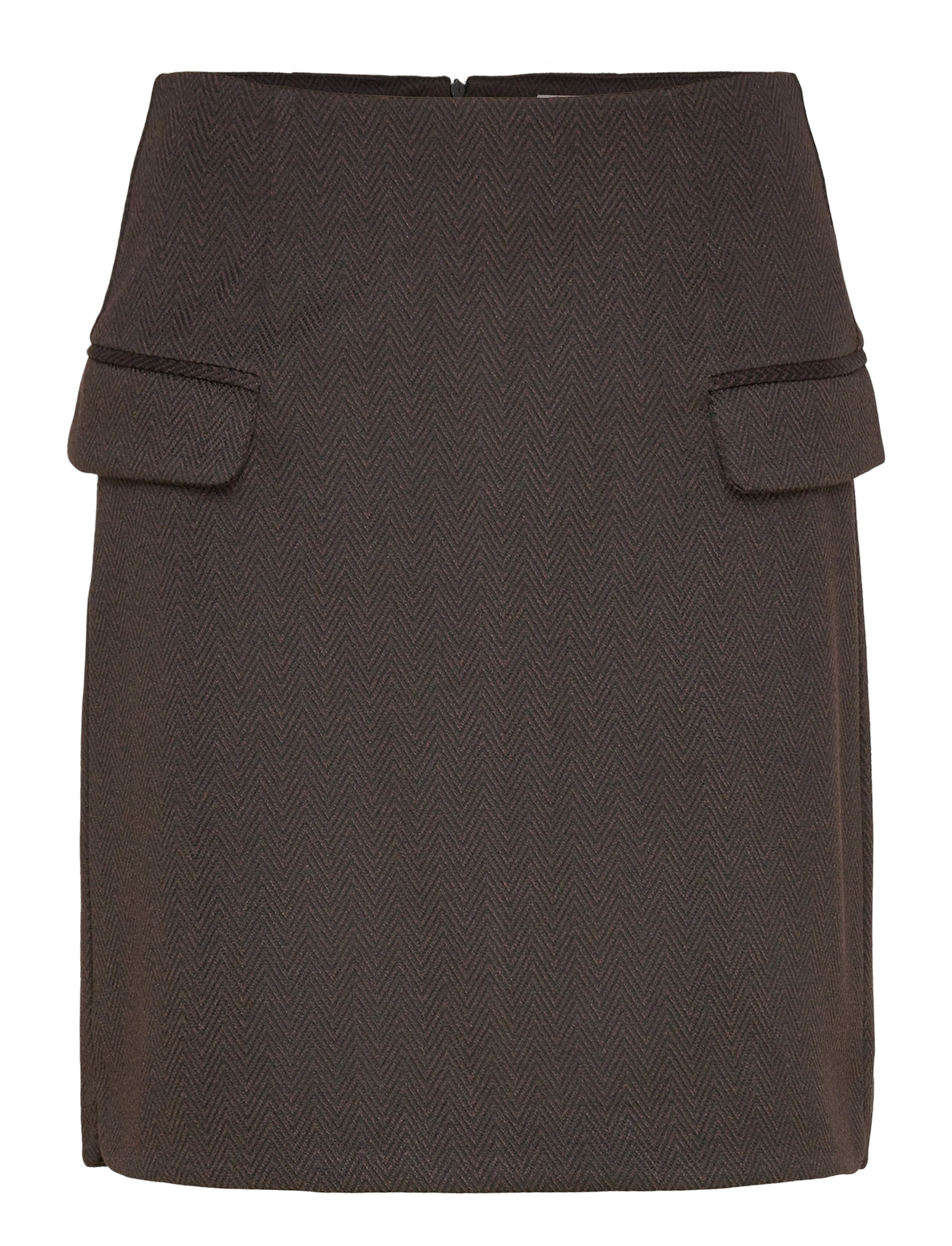 ICHI IHKATE JACQUARD SK5 - Nederdele - BLACK BROWN HERRINGBONE / brown