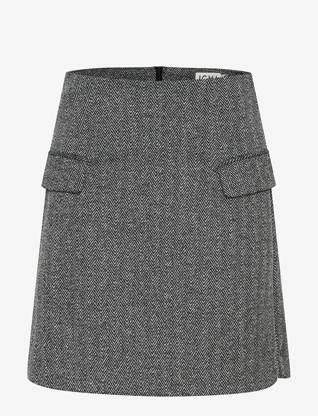 ICHI - IHKATE JACQUARD SK5 - korte nederdele - black/white herringbone - 1