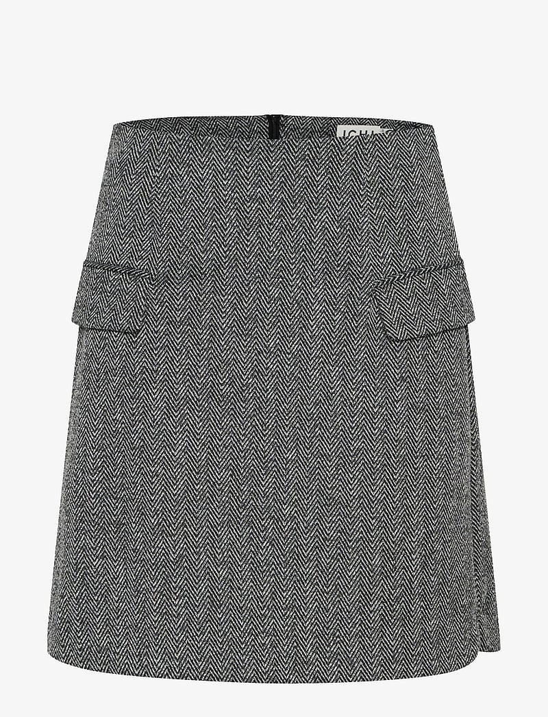 ICHI - IHKATE JACQUARD SK5 - korte nederdele - black/white herringbone - 1