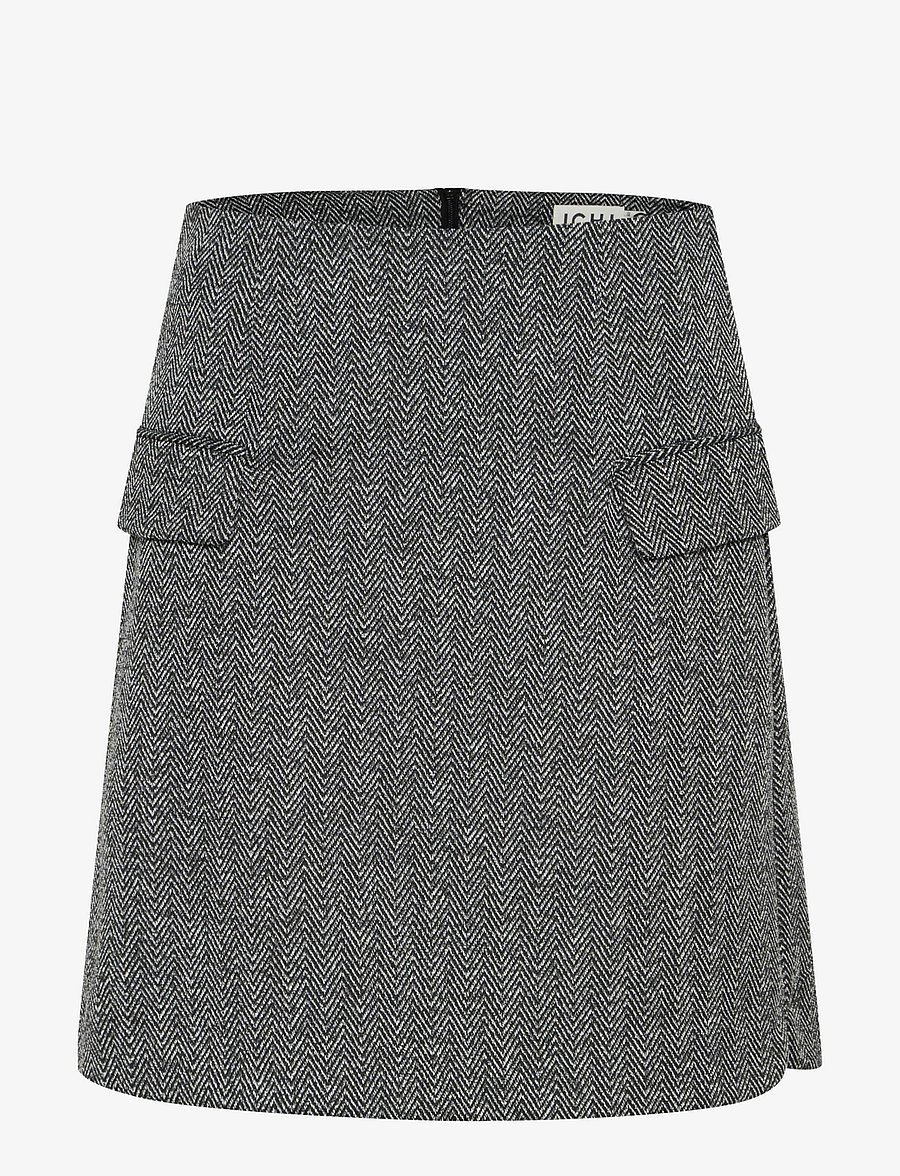 ICHI - IHKATE JACQUARD SK5 - short skirts - black/white herringbone - 1