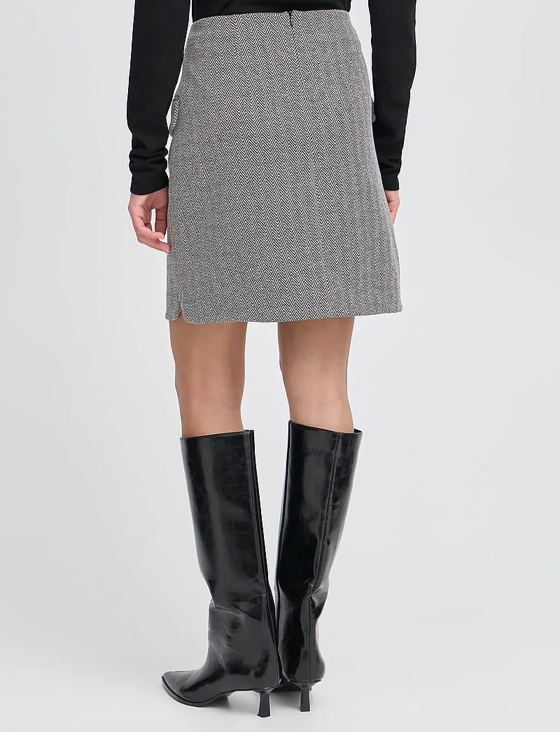 ICHI - IHKATE JACQUARD SK5 - korte nederdele - black/white herringbone - 3