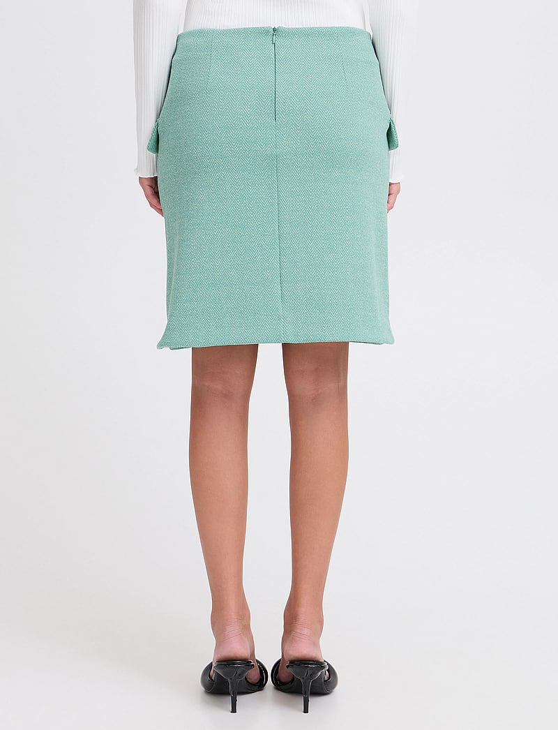 ICHI - IHKATE JACQUARD SK5 - kurze röcke - beryl green/almond herringbone - 3