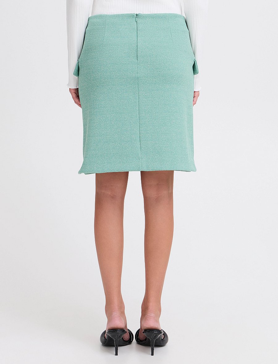 ICHI - IHKATE JACQUARD SK5 - korte nederdele - beryl green/almond herringbone - 3