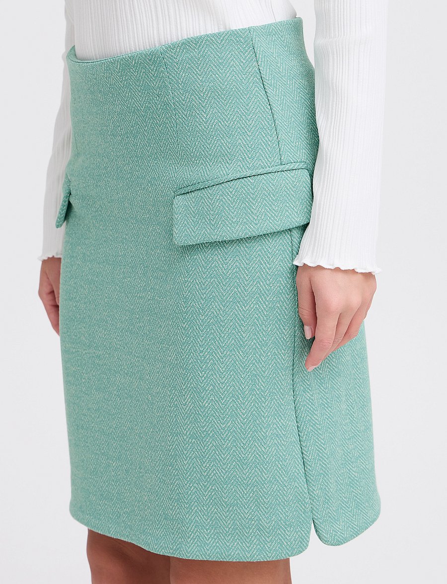 ICHI - IHKATE JACQUARD SK5 - korte nederdele - beryl green/almond herringbone - 5