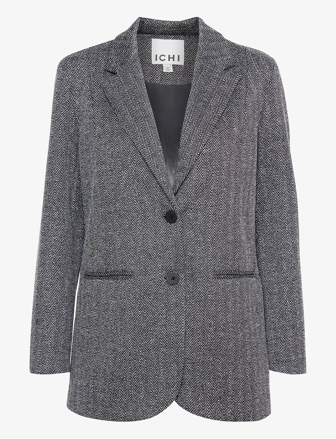 ICHI - IHKATE JACQUARD OVERSIZE BL - enkelknäppta kavajer - black/white herringbone - 1