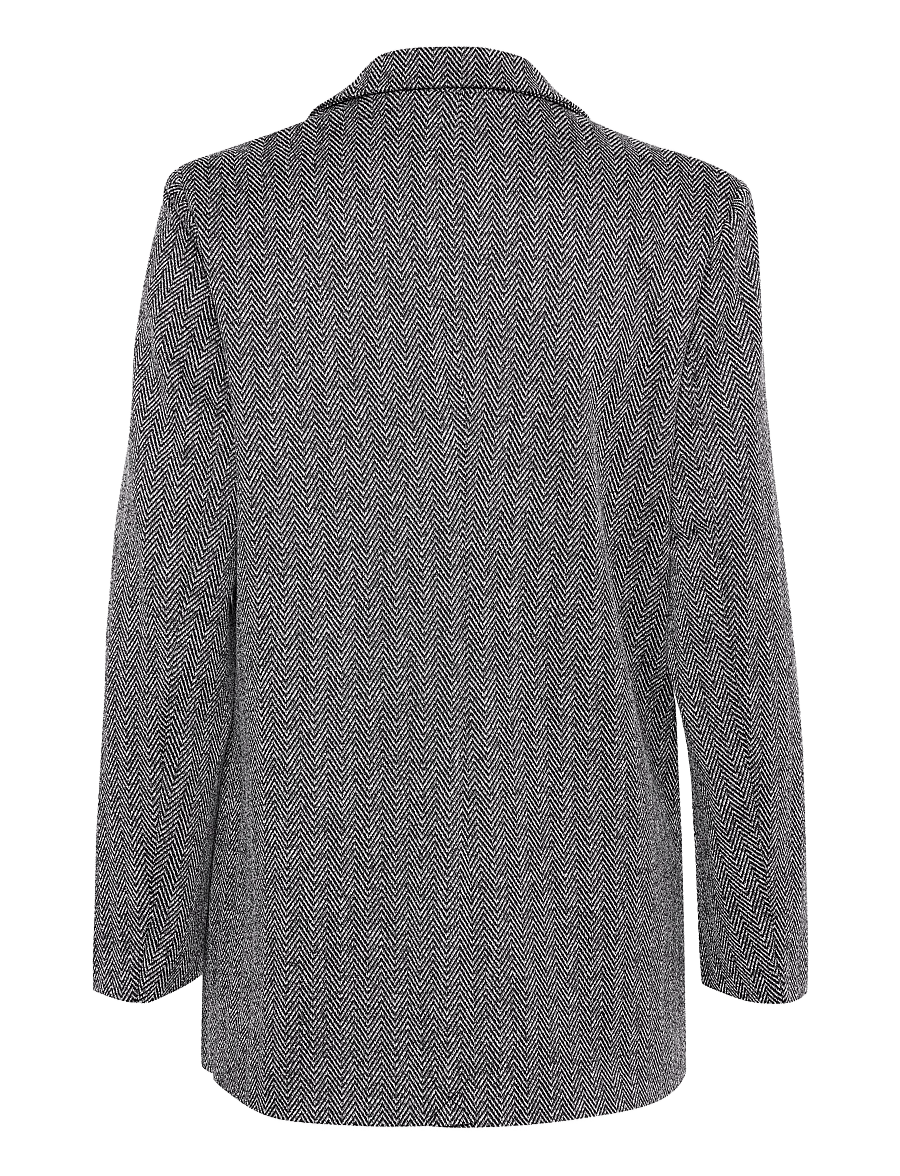 ICHI - IHKATE JACQUARD OVERSIZE BL - yksiriviset bleiserit - black/white herringbone - 2