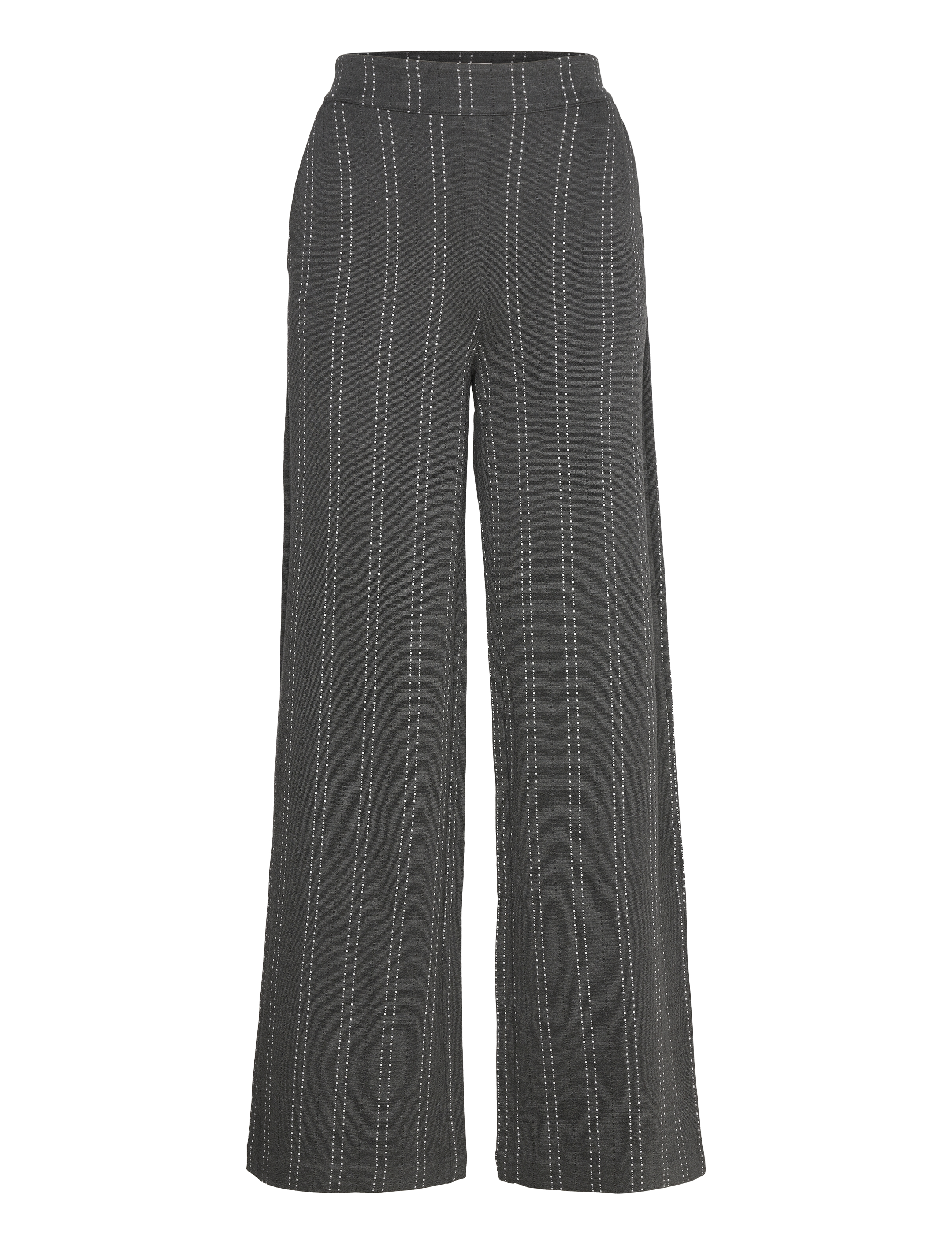 ICHI IHRUTI WIDE PA16 - Bukser - DARK GREY MELANGE STRIPE / grey