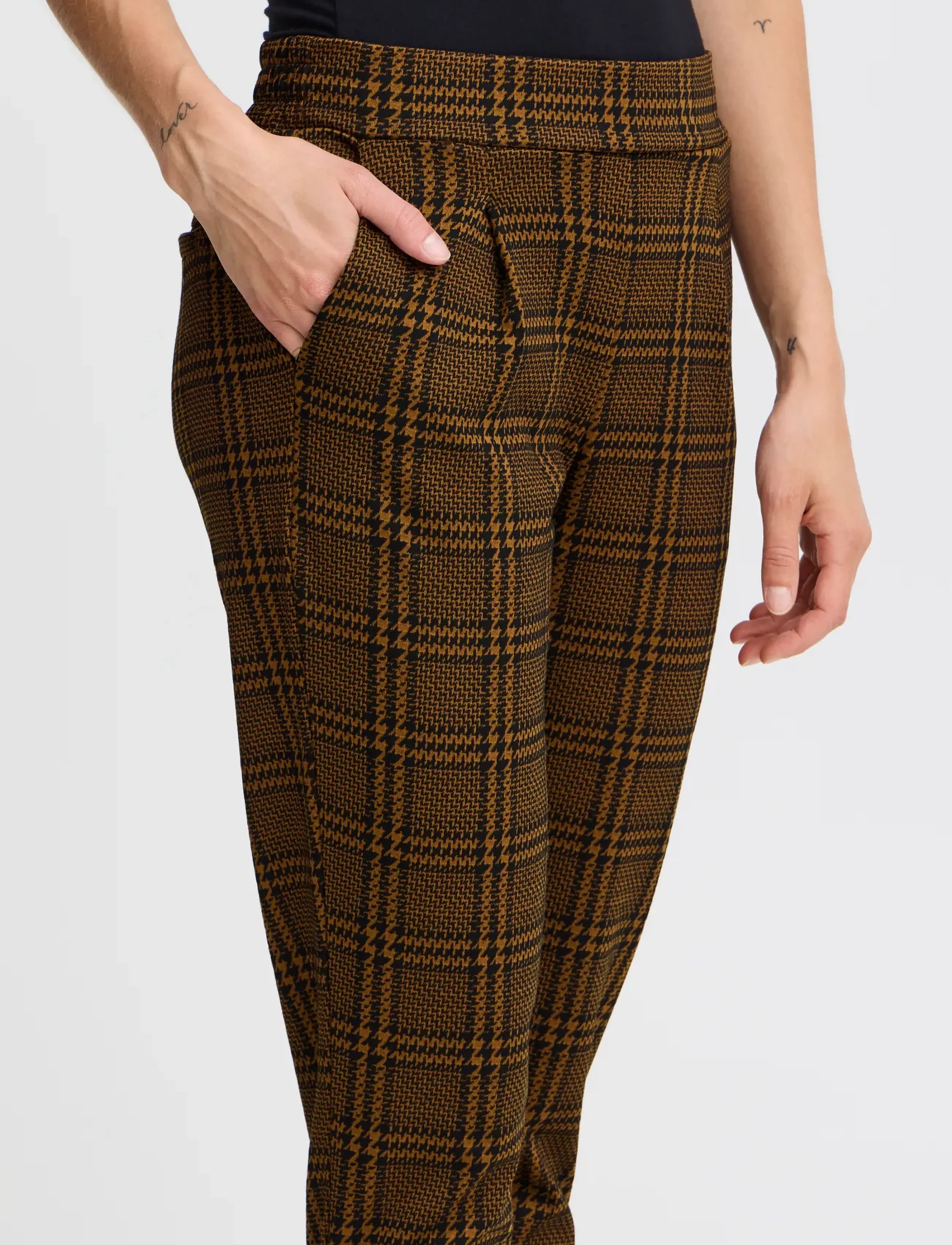ICHI - IHKATE MOSLEY PA - slim fit hosen - monk's robe check jacquard - 0