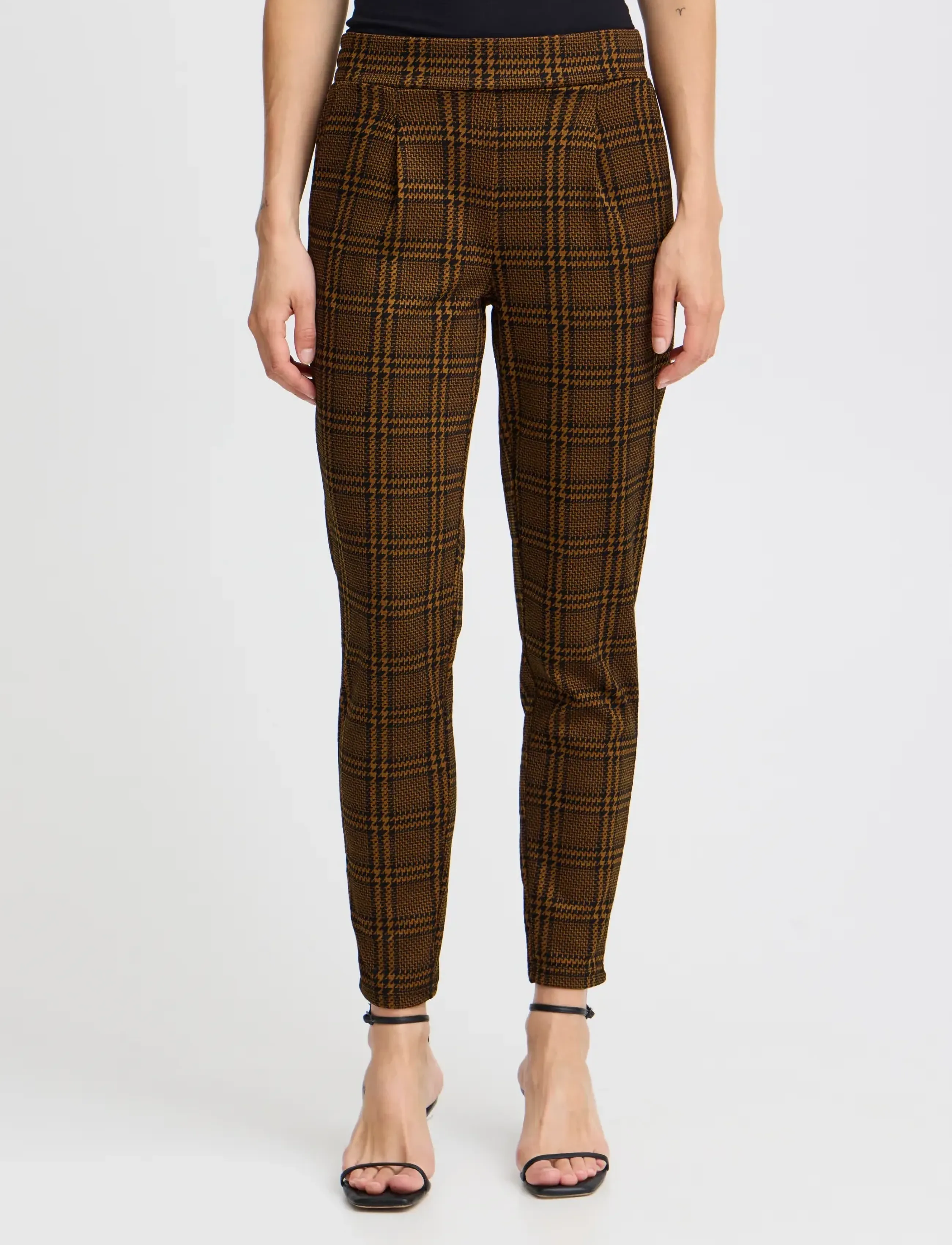 ICHI - IHKATE MOSLEY PA - slim fit hosen - monk's robe check jacquard - 5