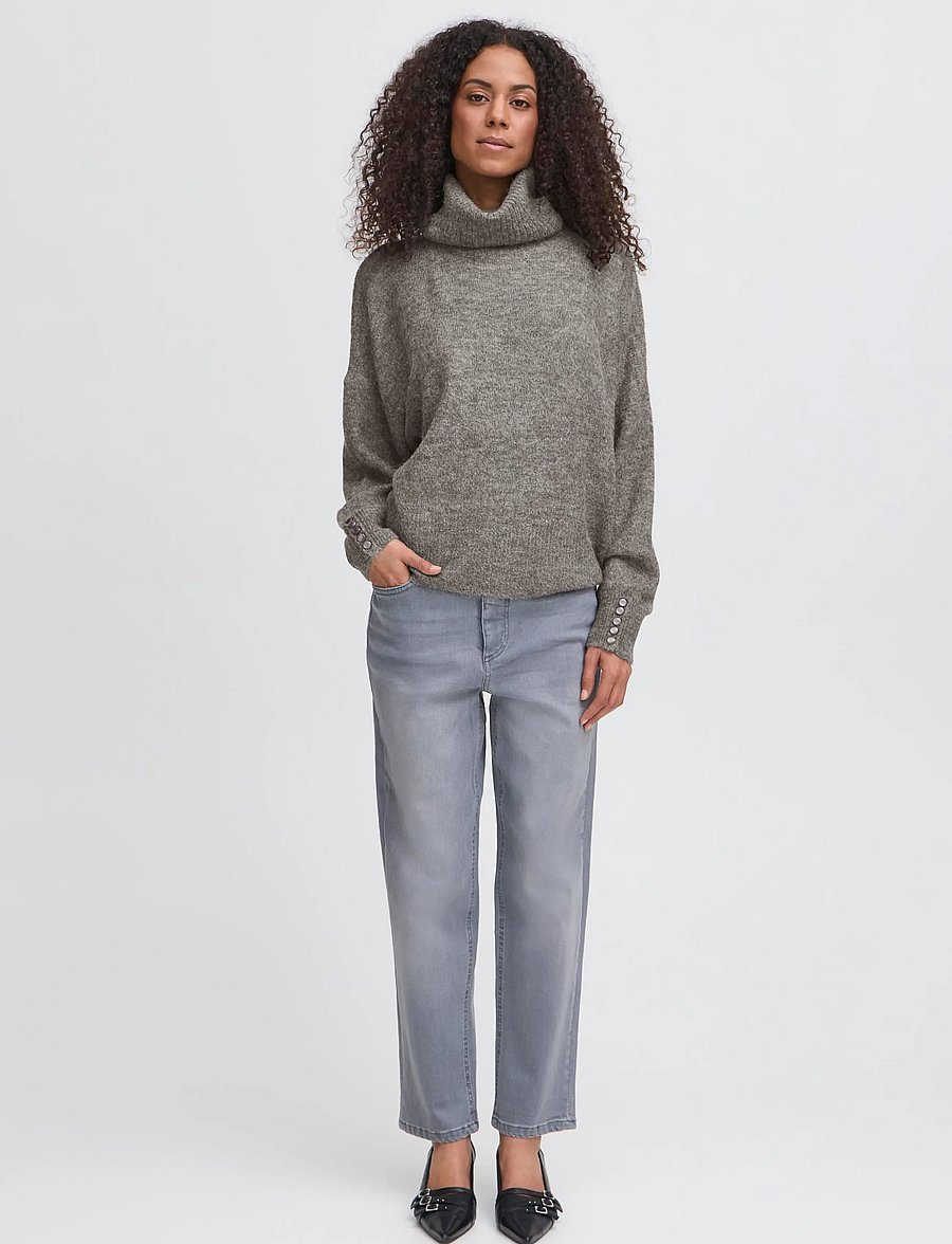 ICHI - IHKAMARA RN2 - rollkragenpullover - grey melange - 0