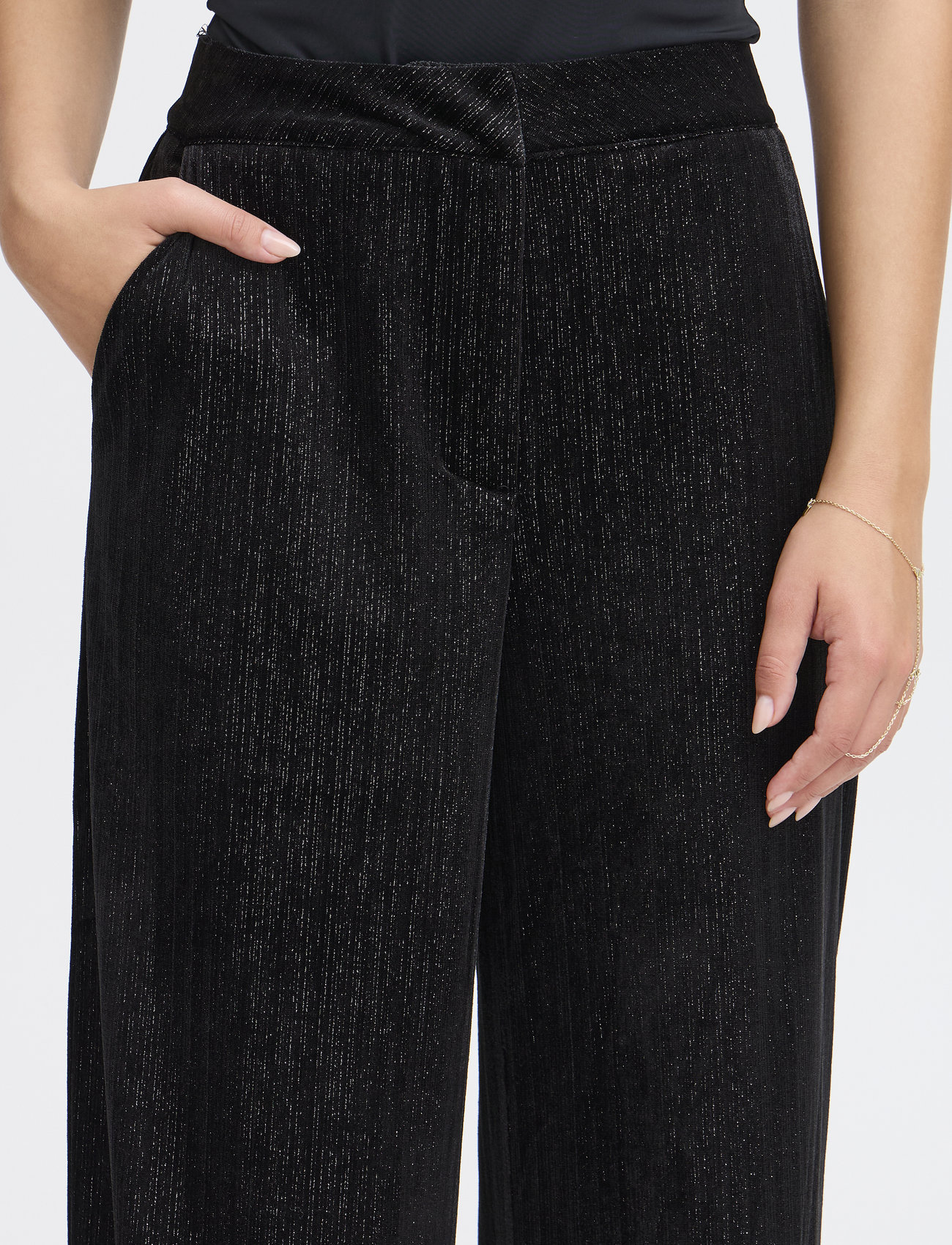 ICHI - IHKATE GLAMOUR PA - hosen mit weitem bein - black - 5