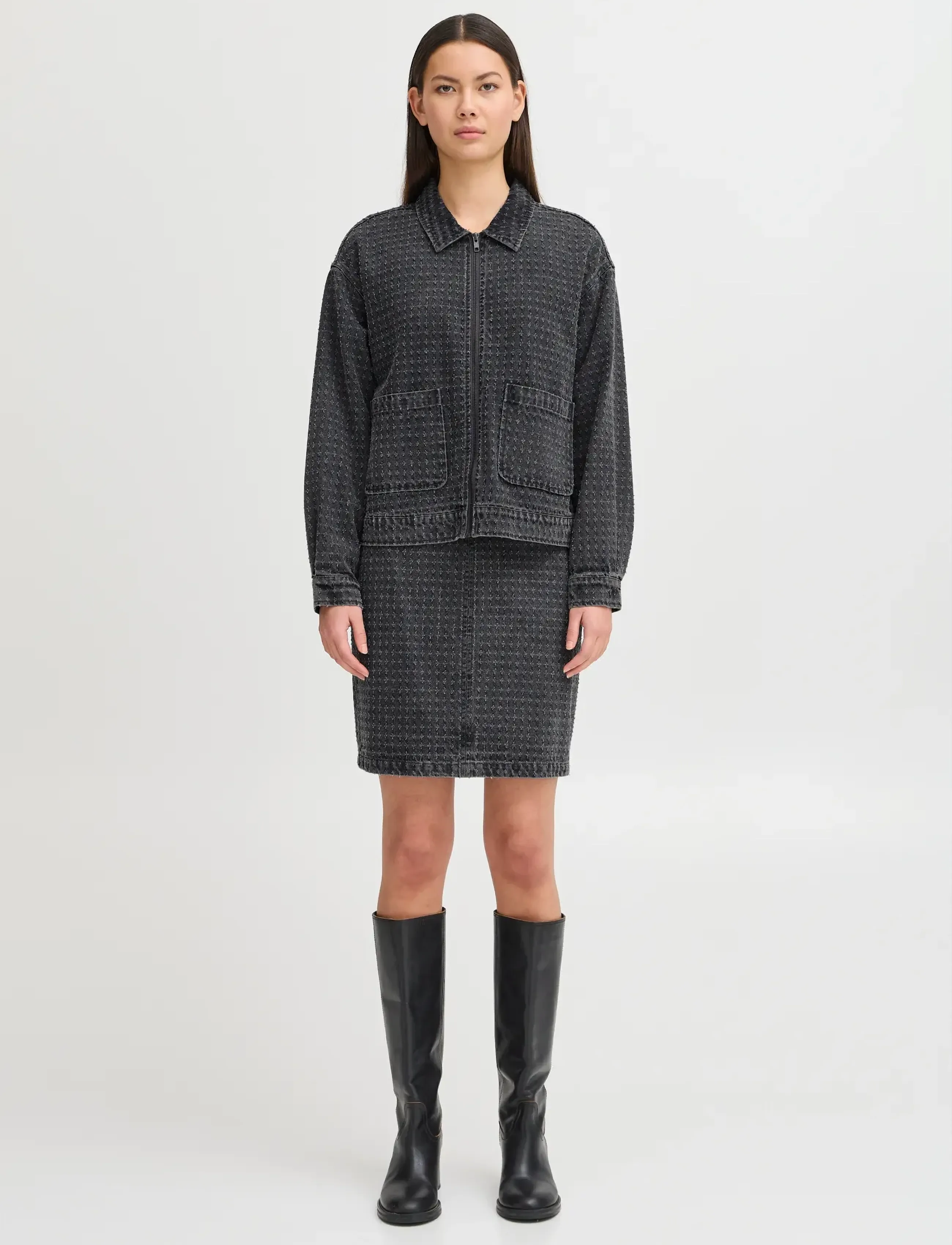 ICHI IHANGELS JA - Jacken & Mäntel - WASHED BLACK / black