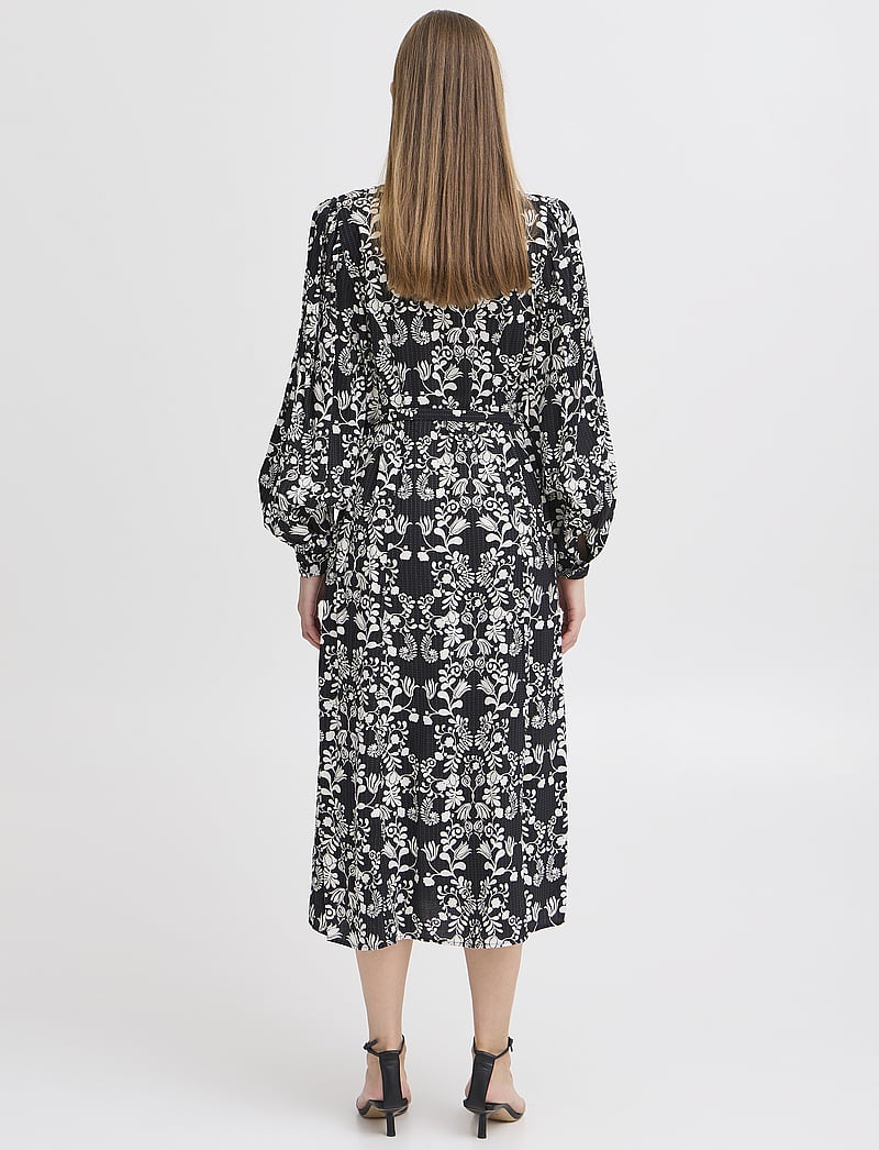 ICHI - IHGOCINA DR - sommarklänningar - black flower aop - 4