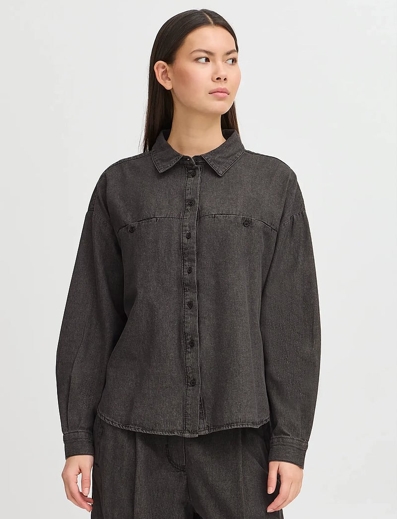 ICHI - IHARCHER SH - denim shirts - washed black - 4