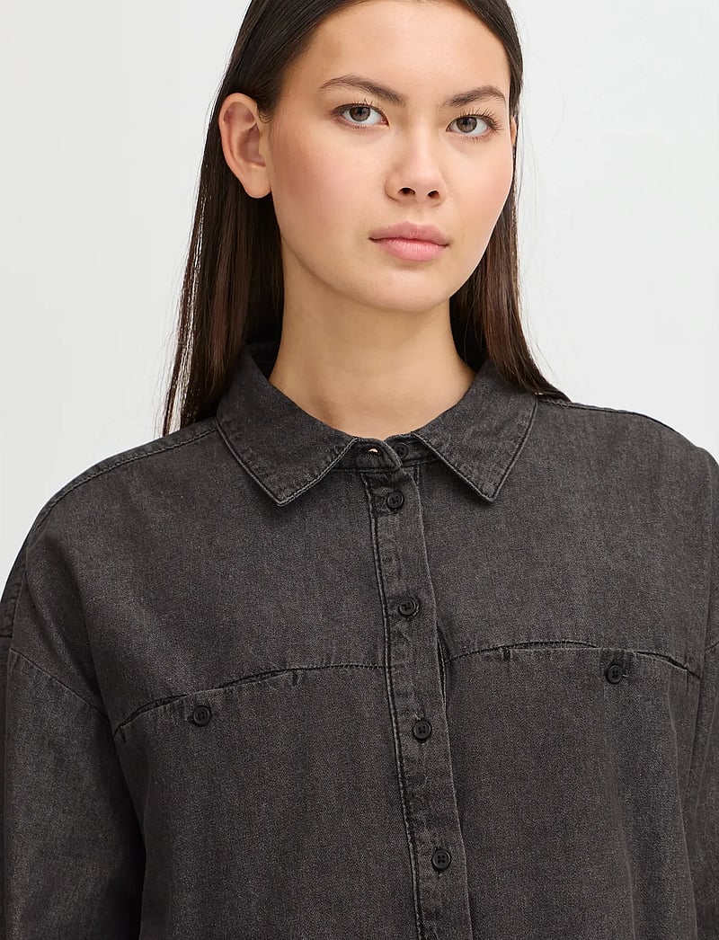 ICHI - IHARCHER SH - denim shirts - washed black - 5