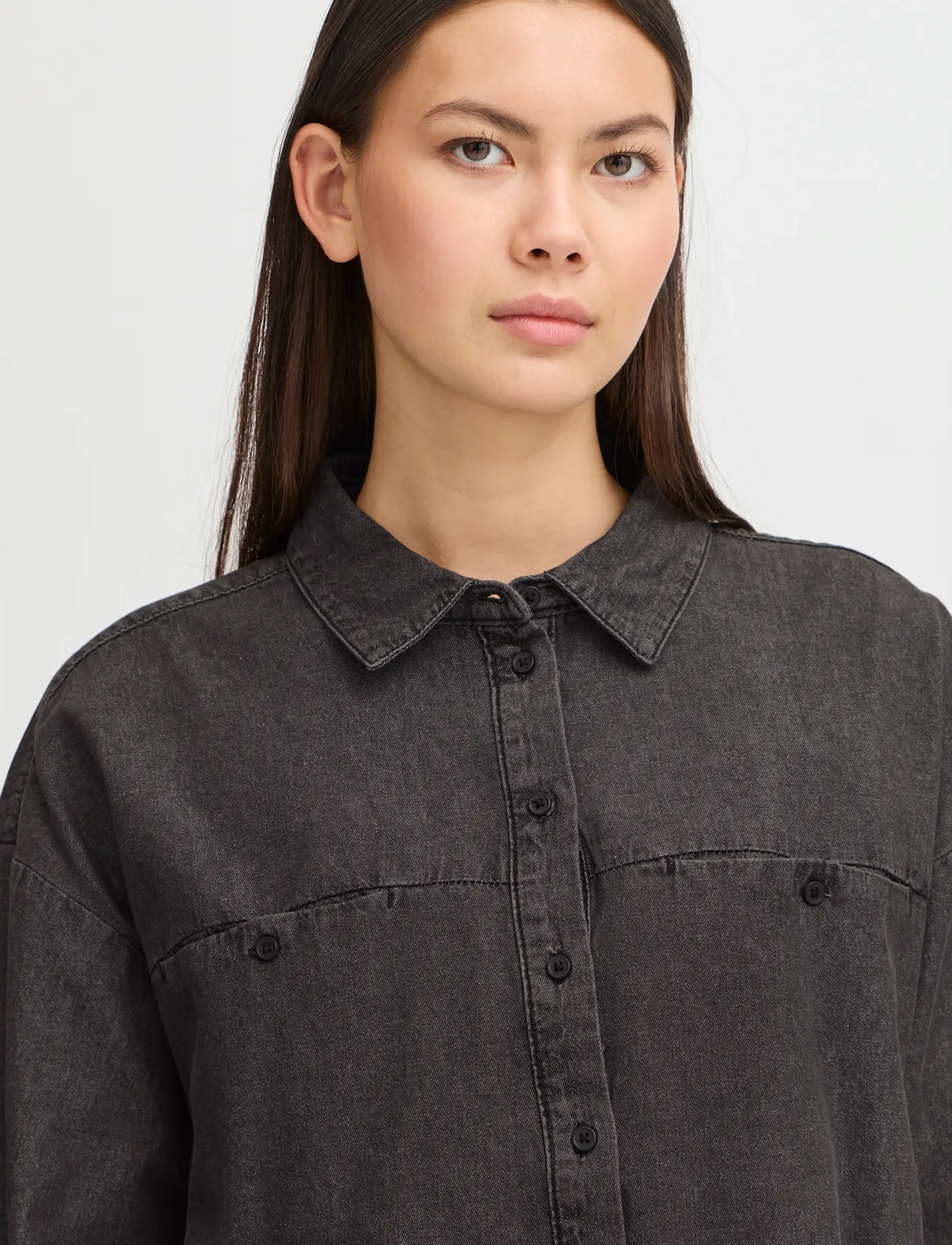 ICHI - IHARCHER SH - denimskjorter - washed black - 5