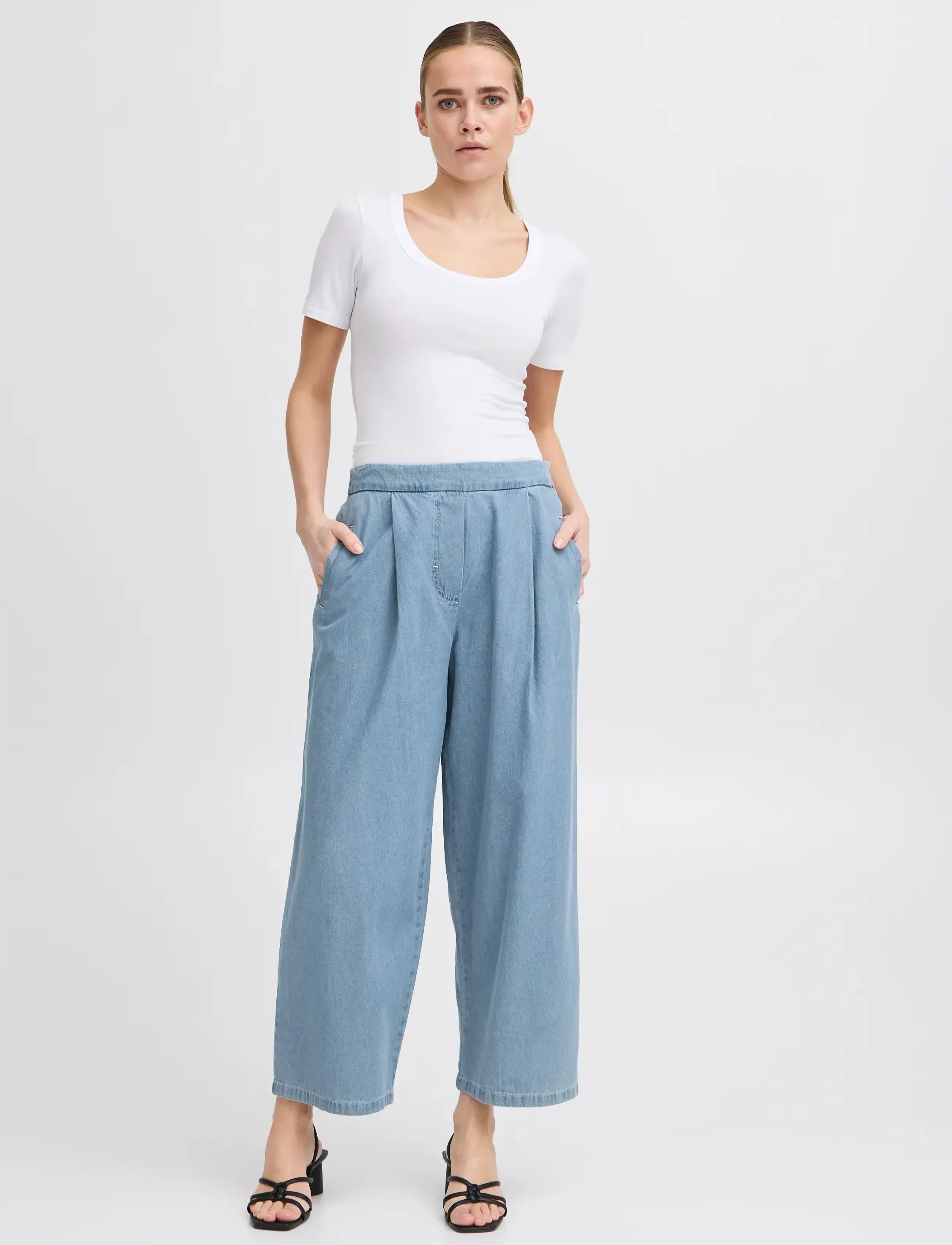 ICHI IHARCHER PA - Riided - LIGHT BLUE WASHED / blue