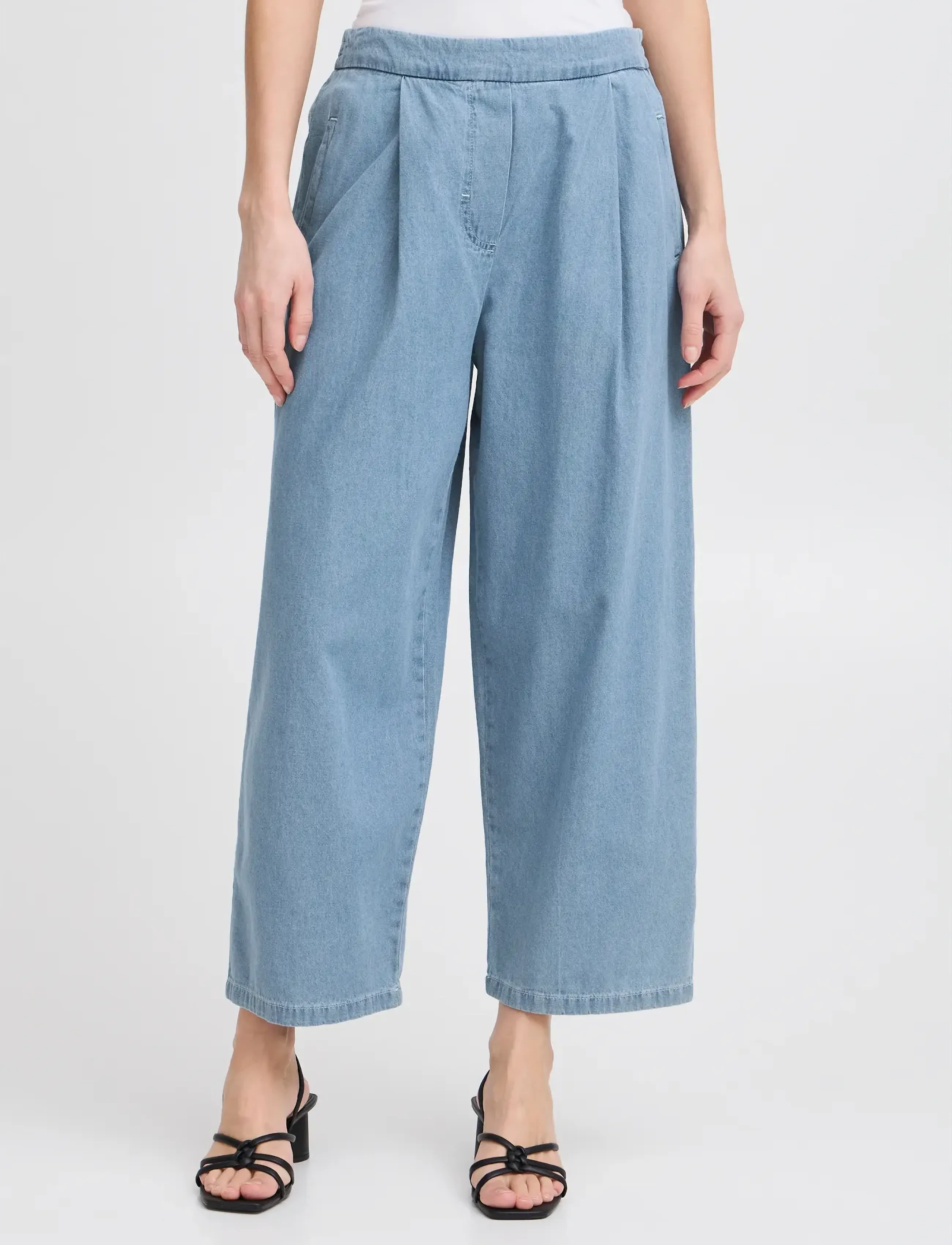 ICHI - IHARCHER PA - brede jeans - light blue washed - 4