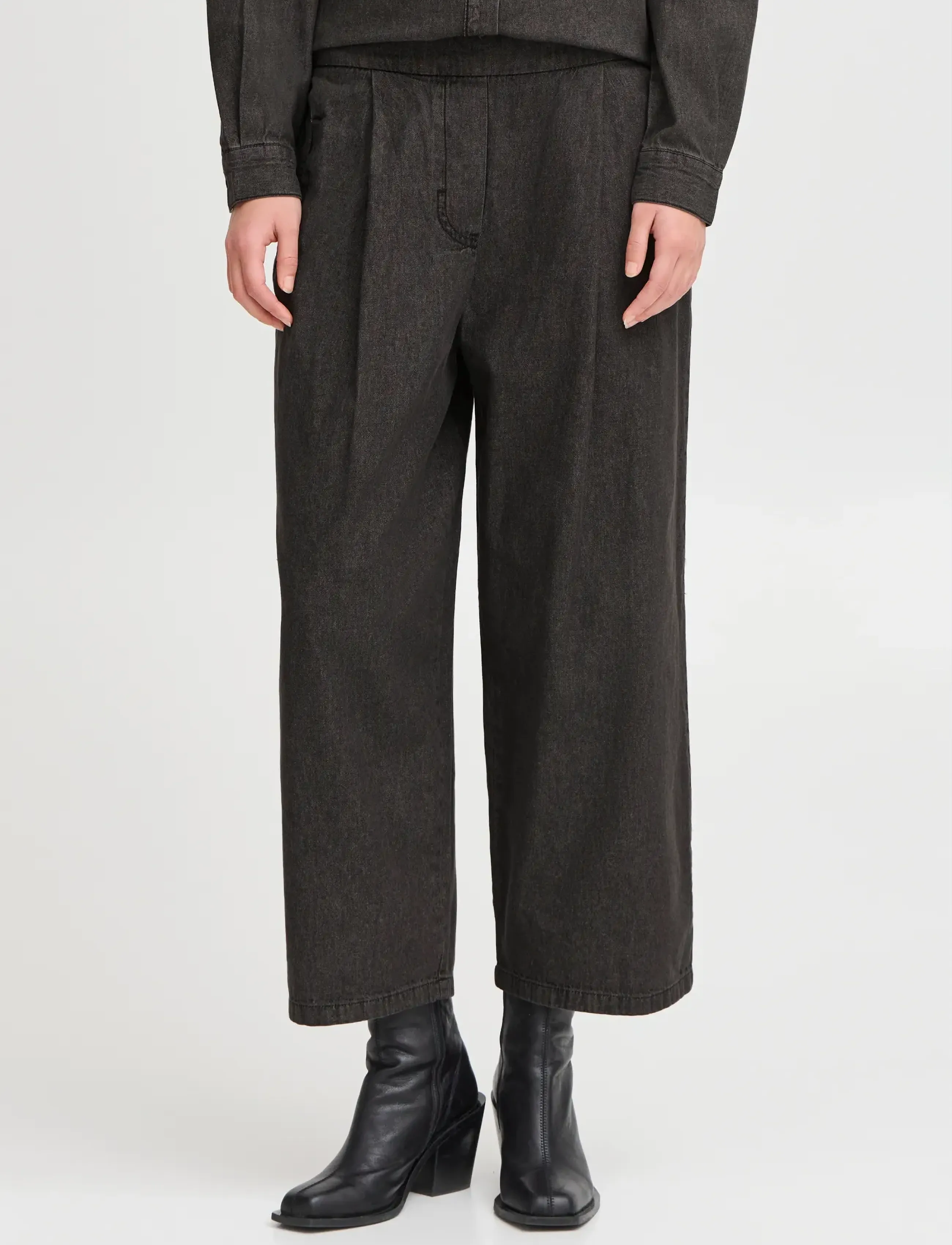 ICHI - IHARCHER PA - brede jeans - washed black - 4