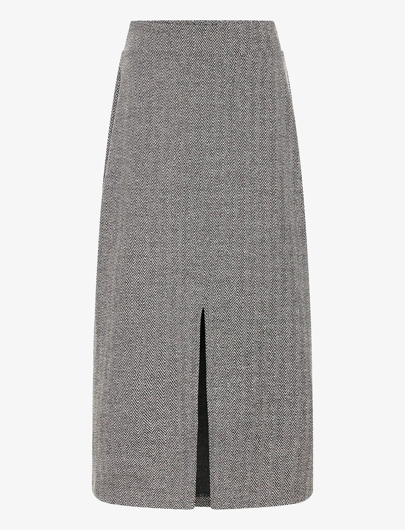 ICHI - IHKATE JACQUARD LONG SK - midi-röcke - black/white herringbone - 1