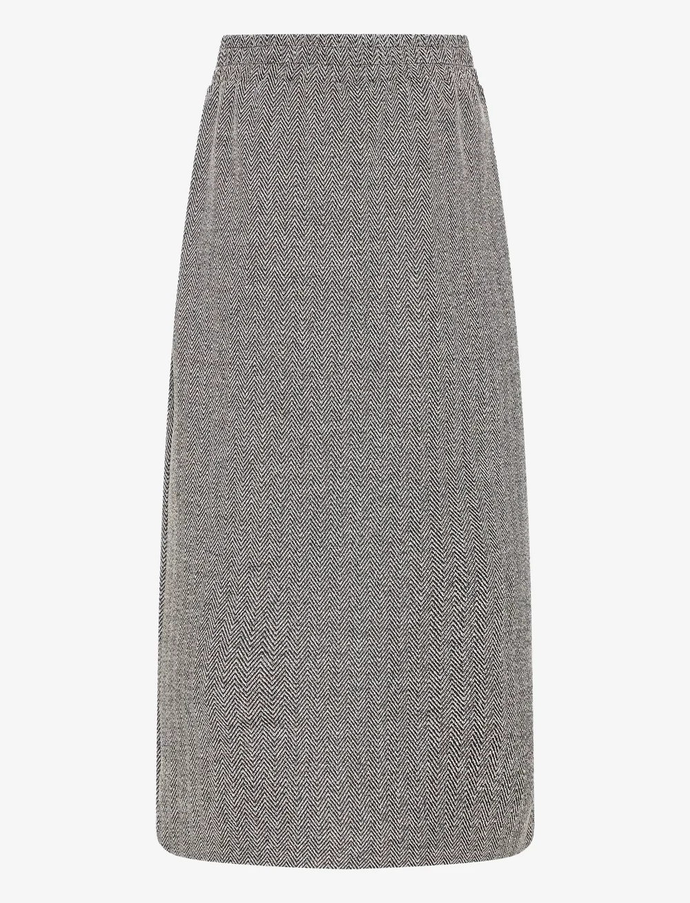 ICHI - IHKATE JACQUARD LONG SK - midi kjolar - black/white herringbone - 2