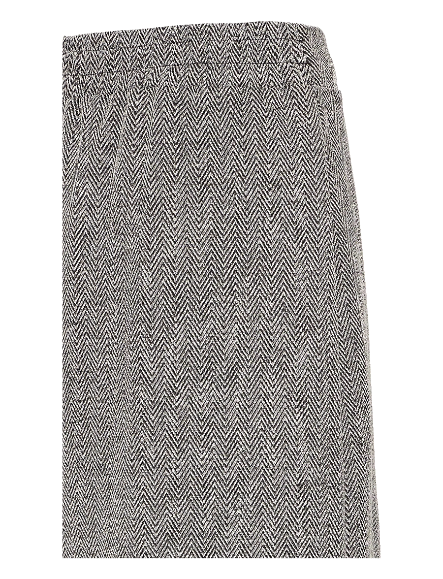 ICHI - IHKATE JACQUARD LONG SK - midi-röcke - black/white herringbone - 3