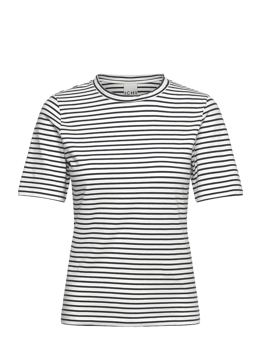 ICHI - IHMIRA SS2 - t-shirts - cloud dancer w. total eclipse - 1
