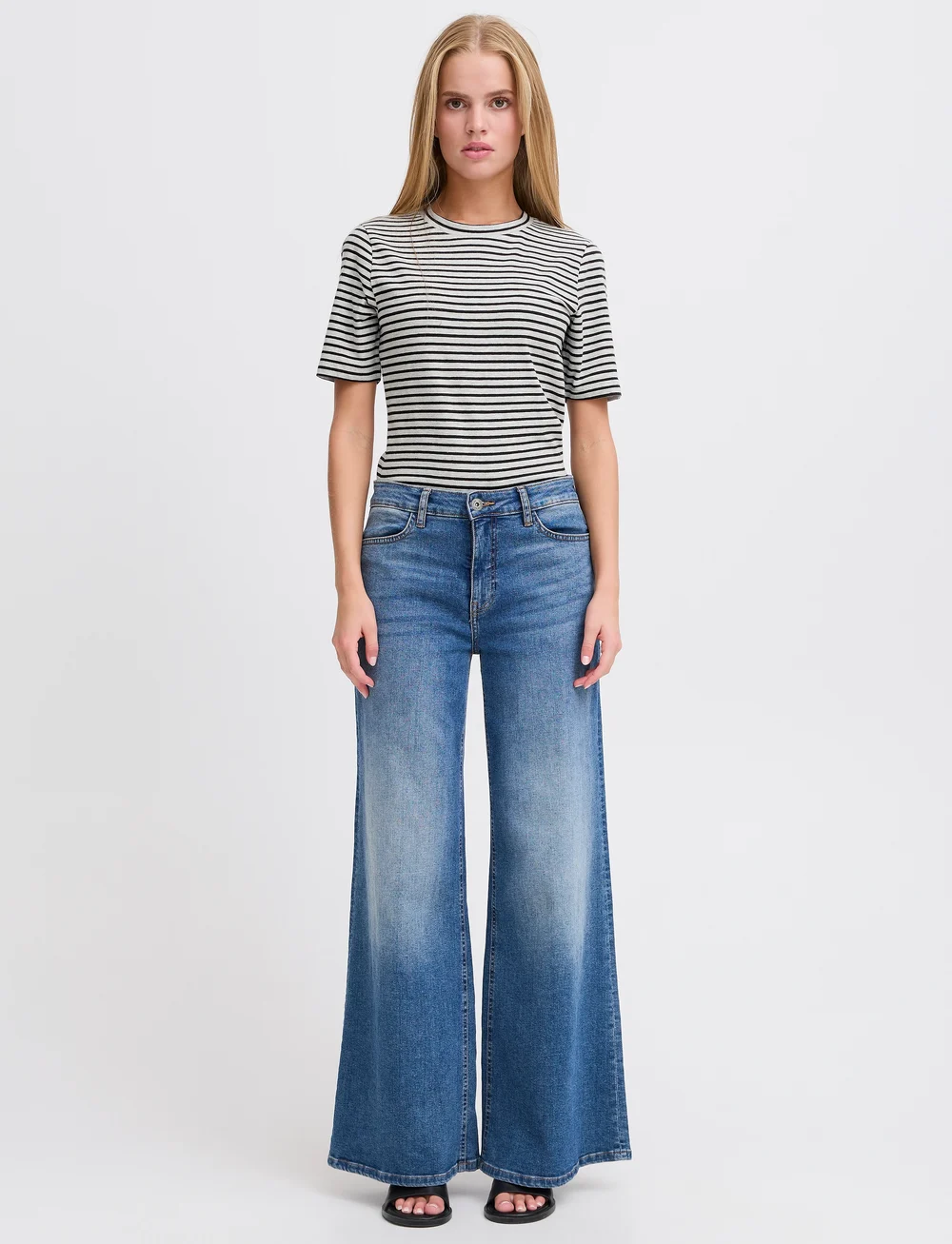 ICHI - IHMIRA SS2 - t-shirts - grey melange w. black - 0